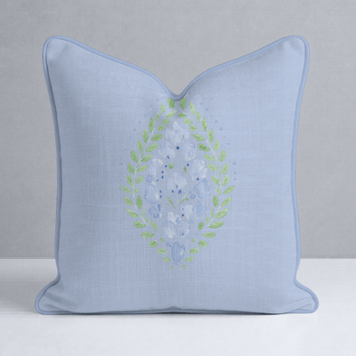 Leaf Me Be Periwinkle Bloom Throw Pillow - Lemon Park
