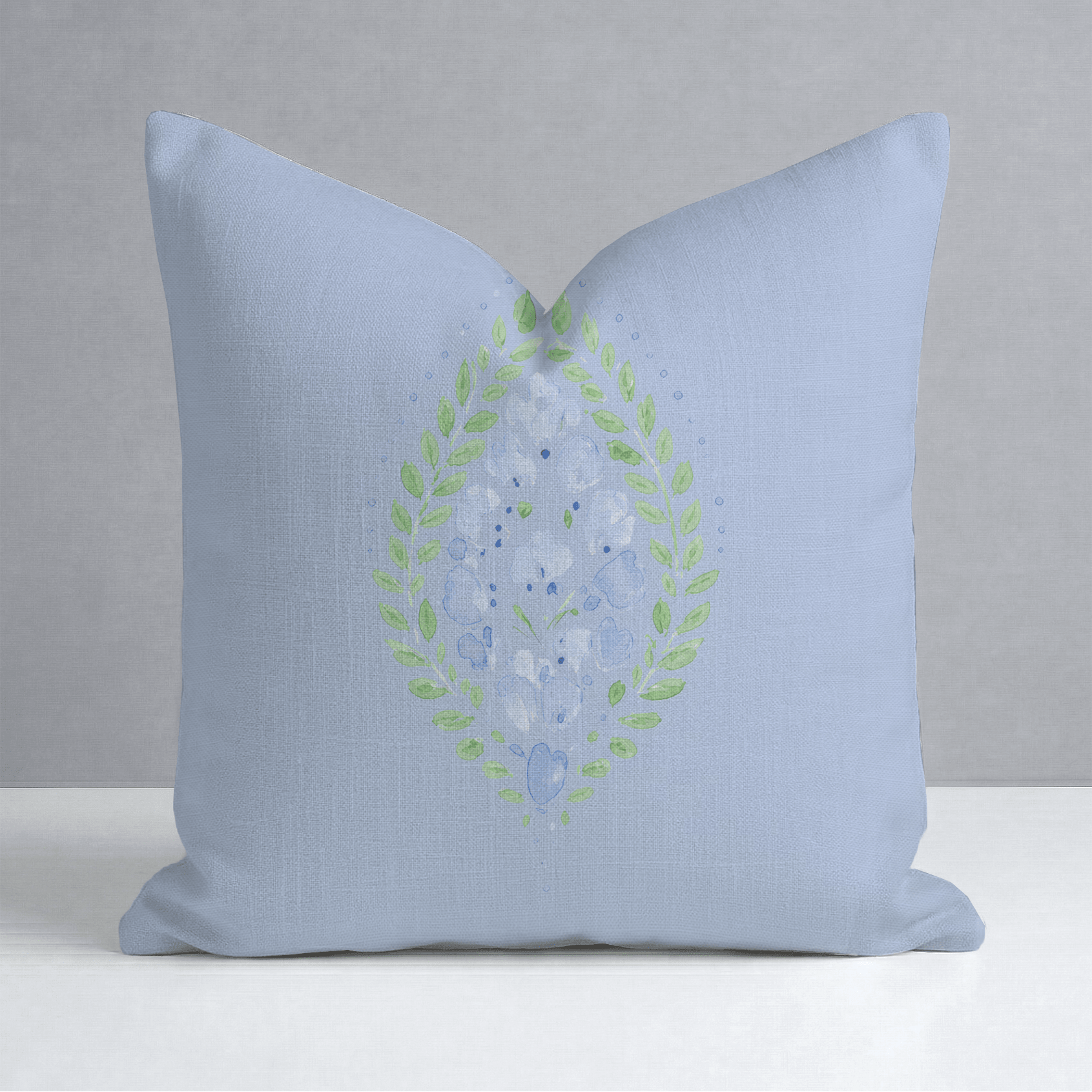 Leaf Me Be Periwinkle Bloom Throw Pillow - Lemon Park