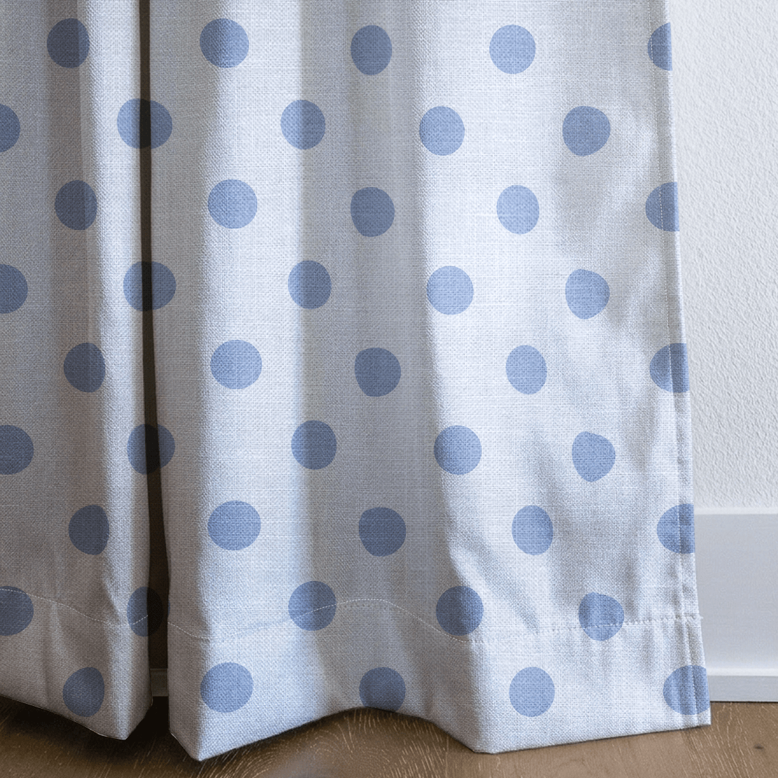 Leaf Me Be Periwinkle Dots - Drapery - Lemon Park