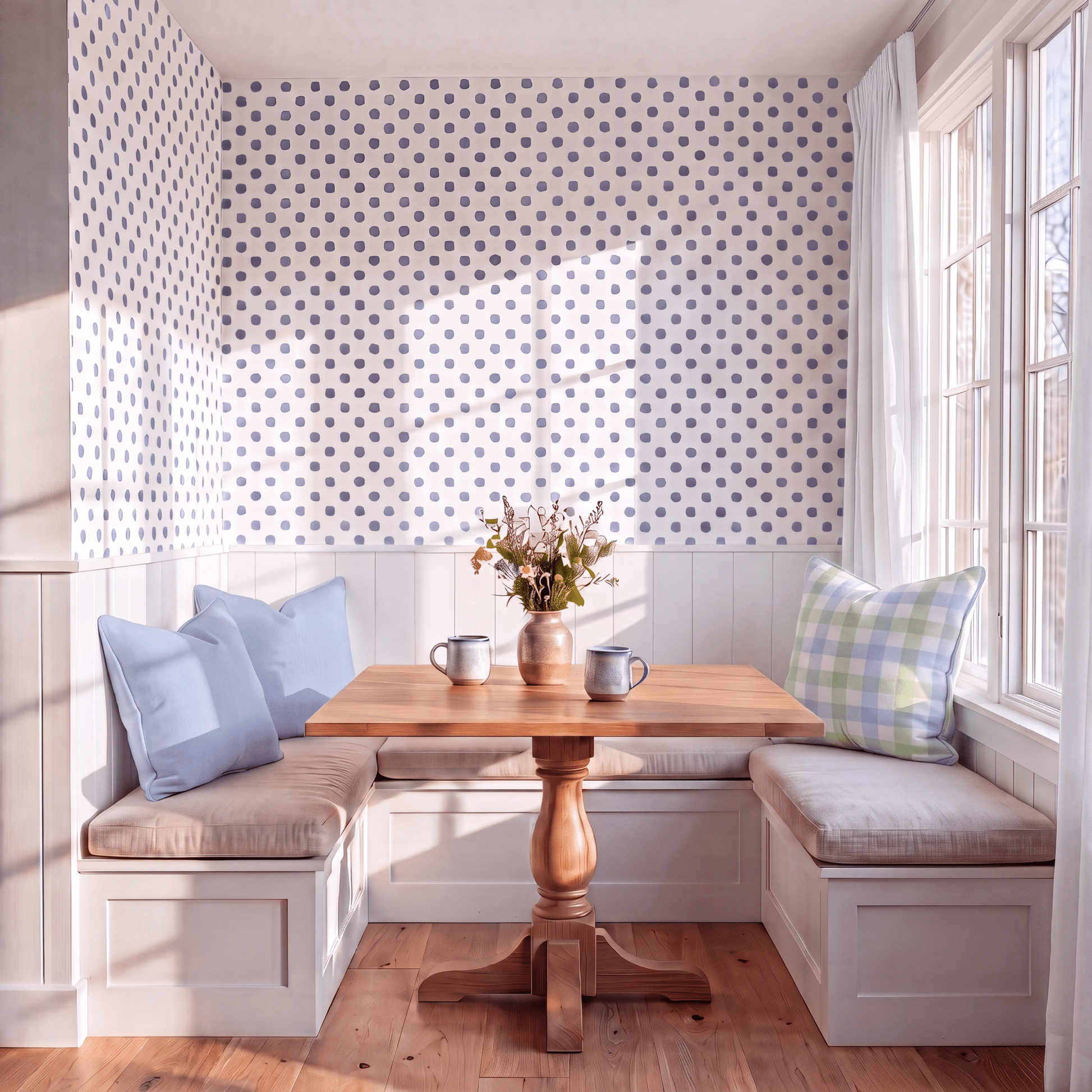 Leaf Me Be Periwinkle Dots Wallpaper - Lemon Park