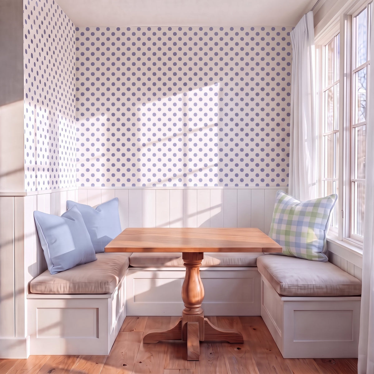 Leaf Me Be Periwinkle Dots Wallpaper - Lemon Park