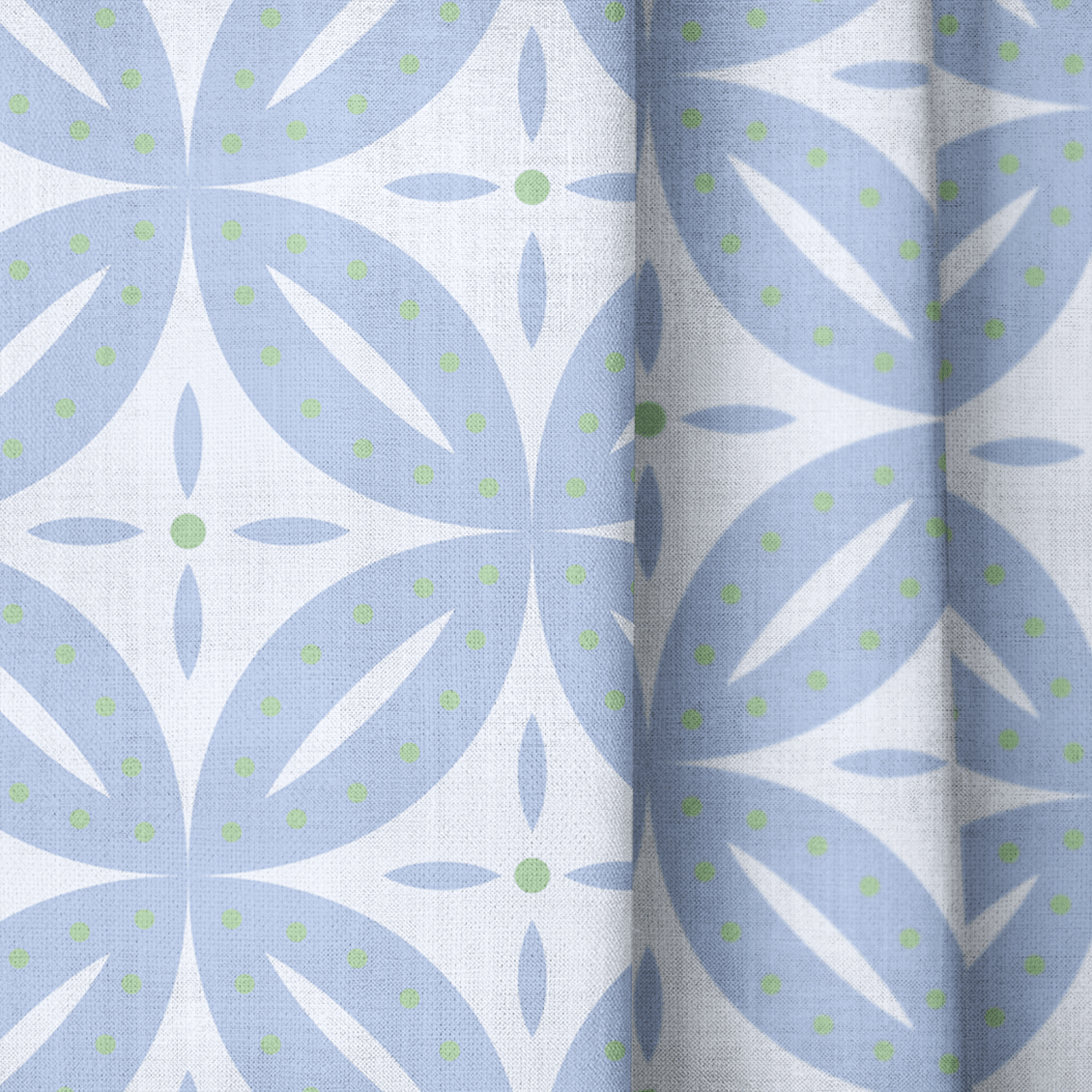 Leaf Me Be Periwinkle Grid - Drapery - Lemon Park