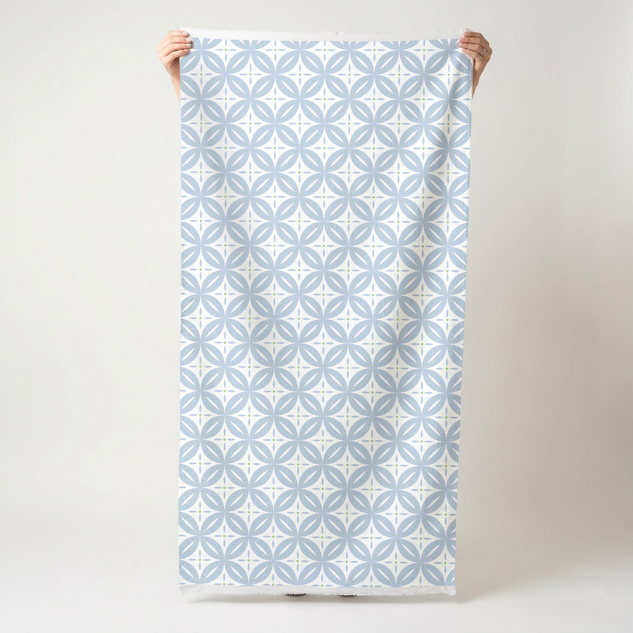 Leaf Me Be Periwinkle Grid - Fabric - Lemon Park