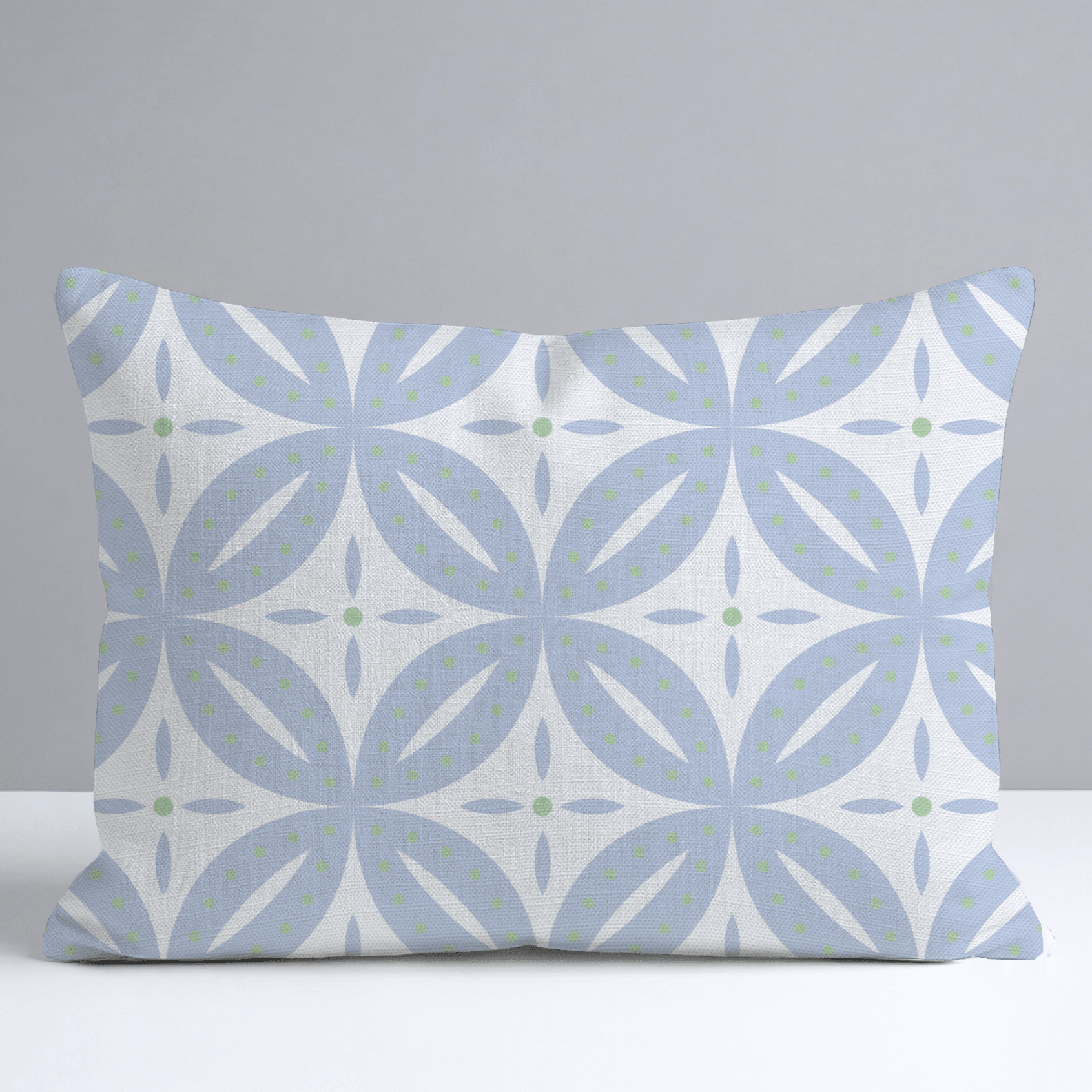 Leaf Me Be Periwinkle Grid Throw Pillow - Lemon Park