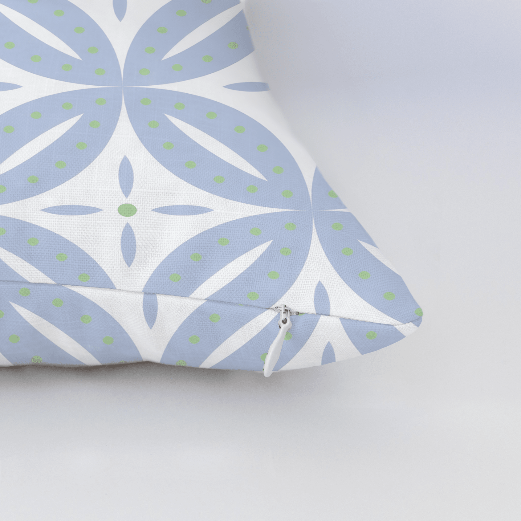 Leaf Me Be Periwinkle Grid Throw Pillow - Lemon Park