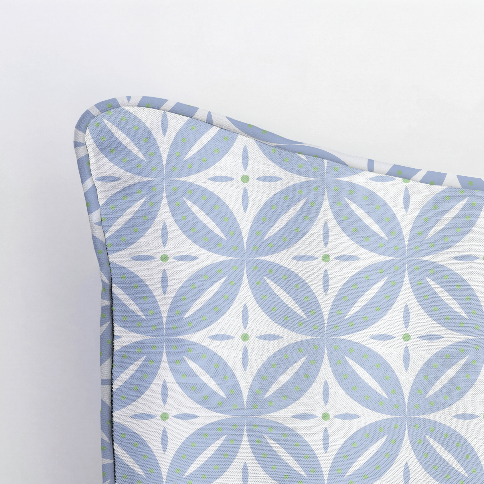 Leaf Me Be Periwinkle Grid Throw Pillow - Lemon Park