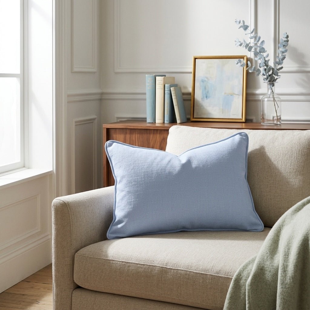 Leaf Me Be Periwinkle Throw Pillow - Lemon Park