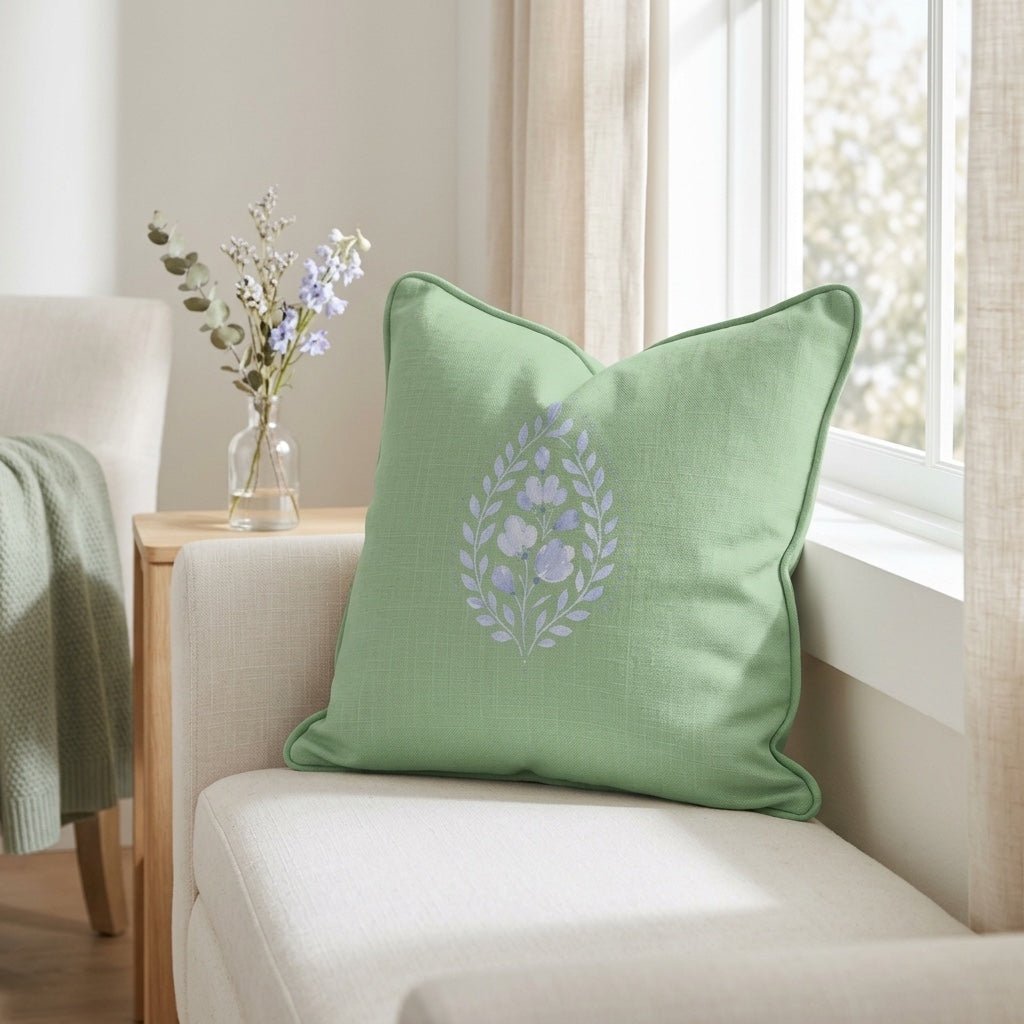 Leaf Me Be Willow Heritage Throw Pillow - Lemon Park