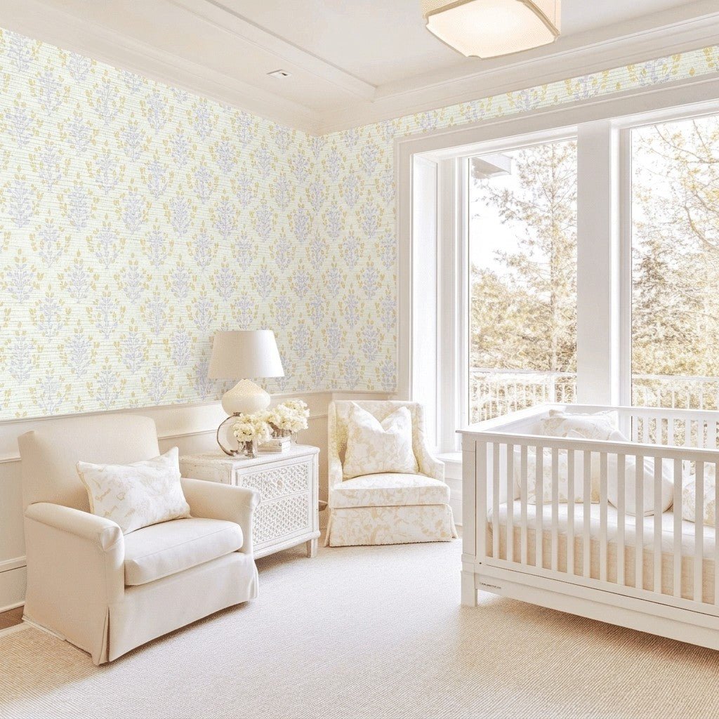 Leilani Faux Grasscloth Wallpaper - Lemon Park