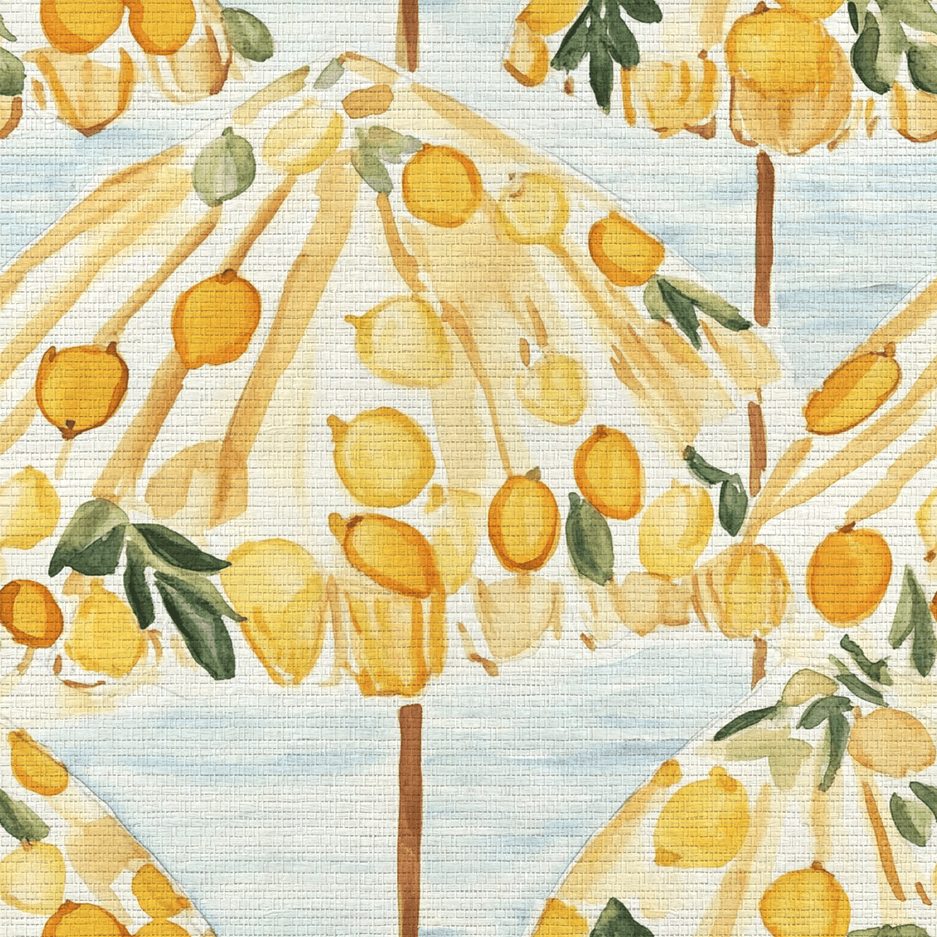 Lemon Grove Faux Grasscloth Wallpaper - Lemon Park
