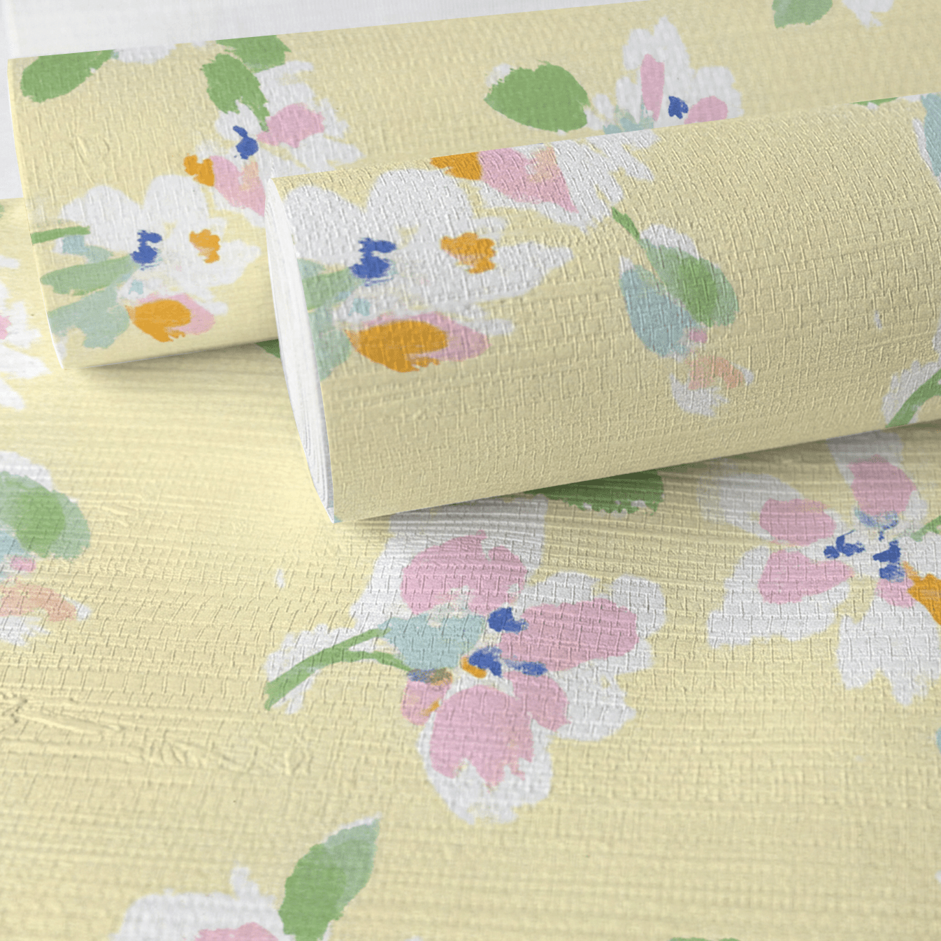 Lemon Meringue Faux Grasscloth Wallpaper - Lemon Park