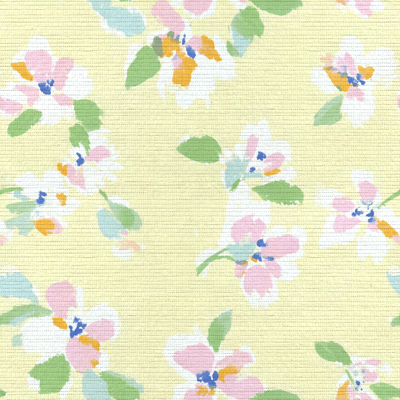Lemon Meringue Faux Grasscloth Wallpaper - Lemon Park