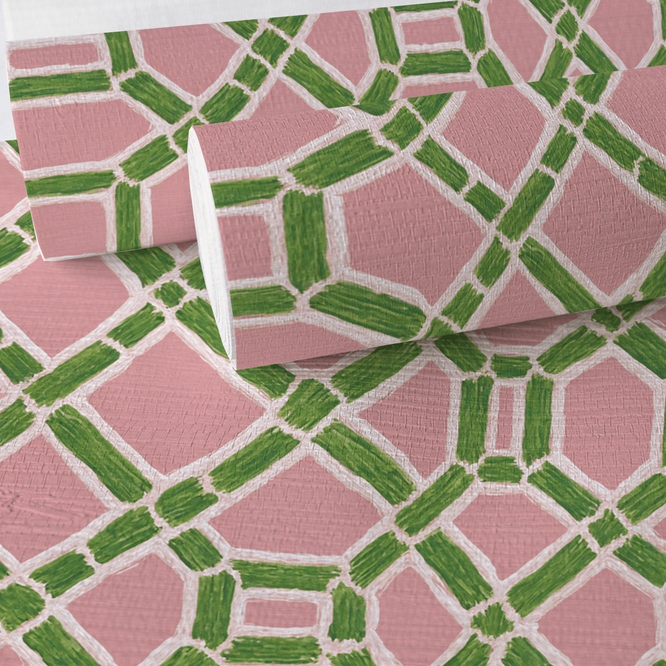 Lemon Park x Kenz Kustomz Palm Canopy Faux Grasscloth Wallpaper - Lemon Park