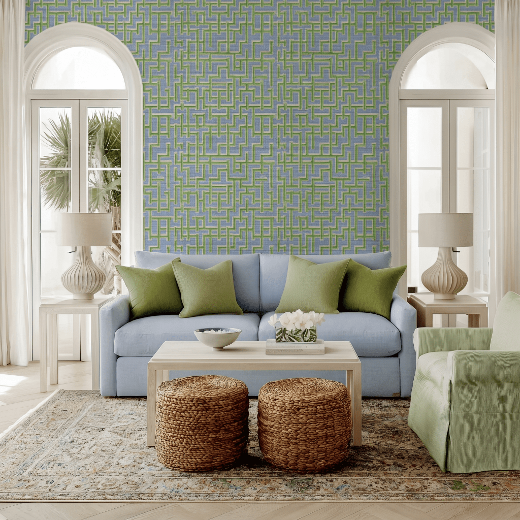 Lemon Park x Kenz Kustomz Seaglass Faux Grasscloth Wallpaper - Lemon Park