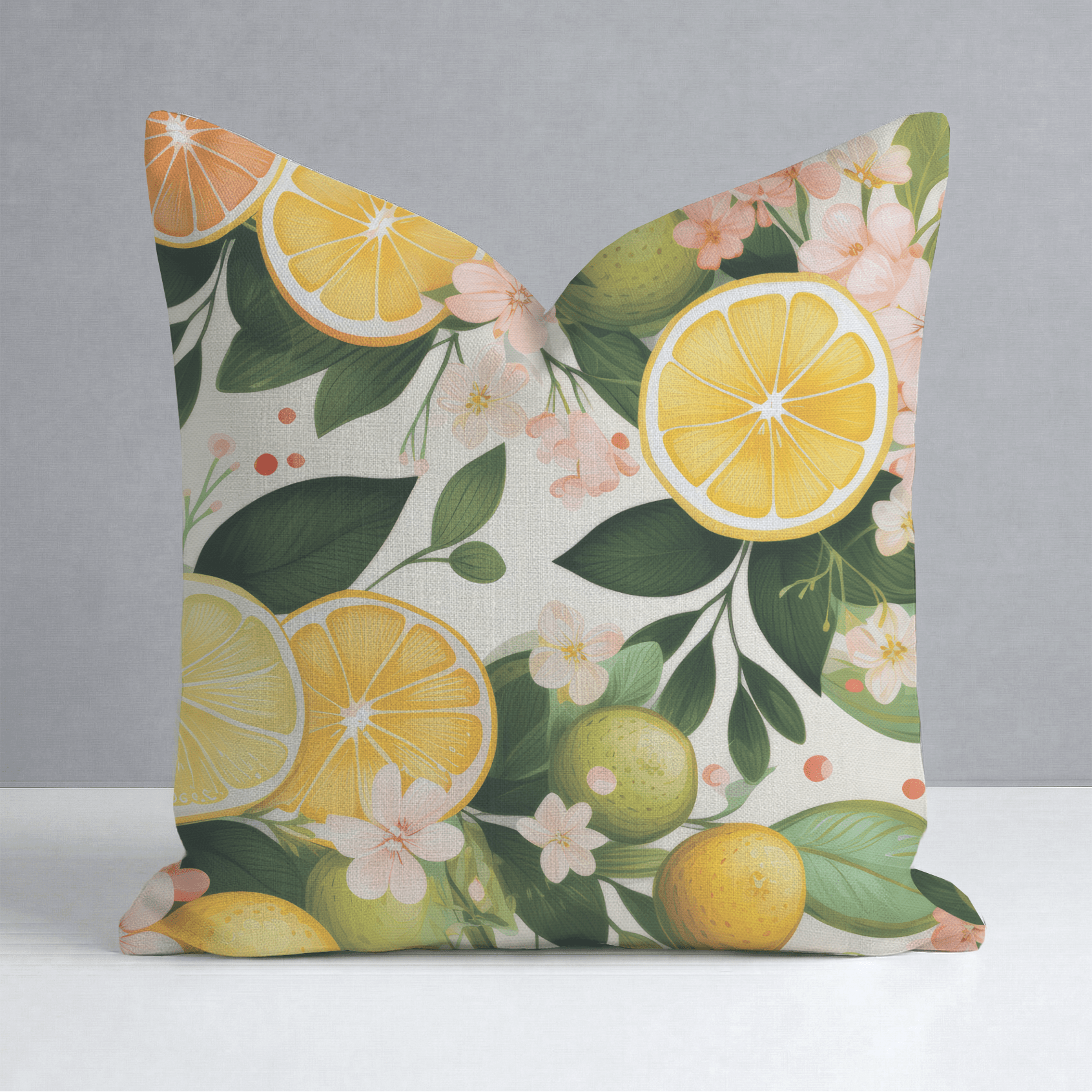 Lemonade Dreamscape Throw Pillow - Lemon Park