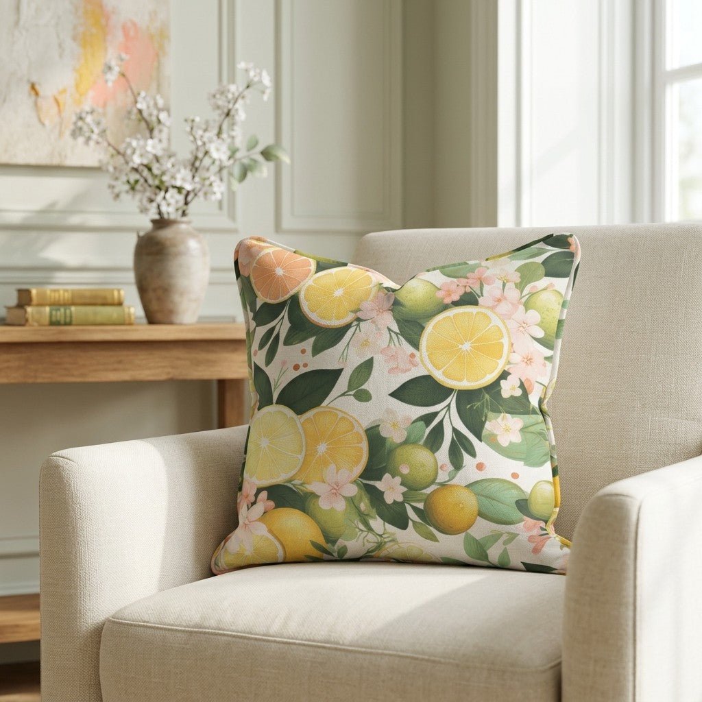 Lemonade Dreamscape Throw Pillow - Lemon Park