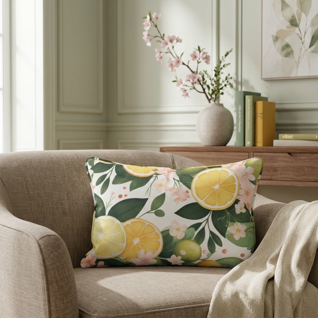 Lemonade Dreamscape Throw Pillow - Lemon Park