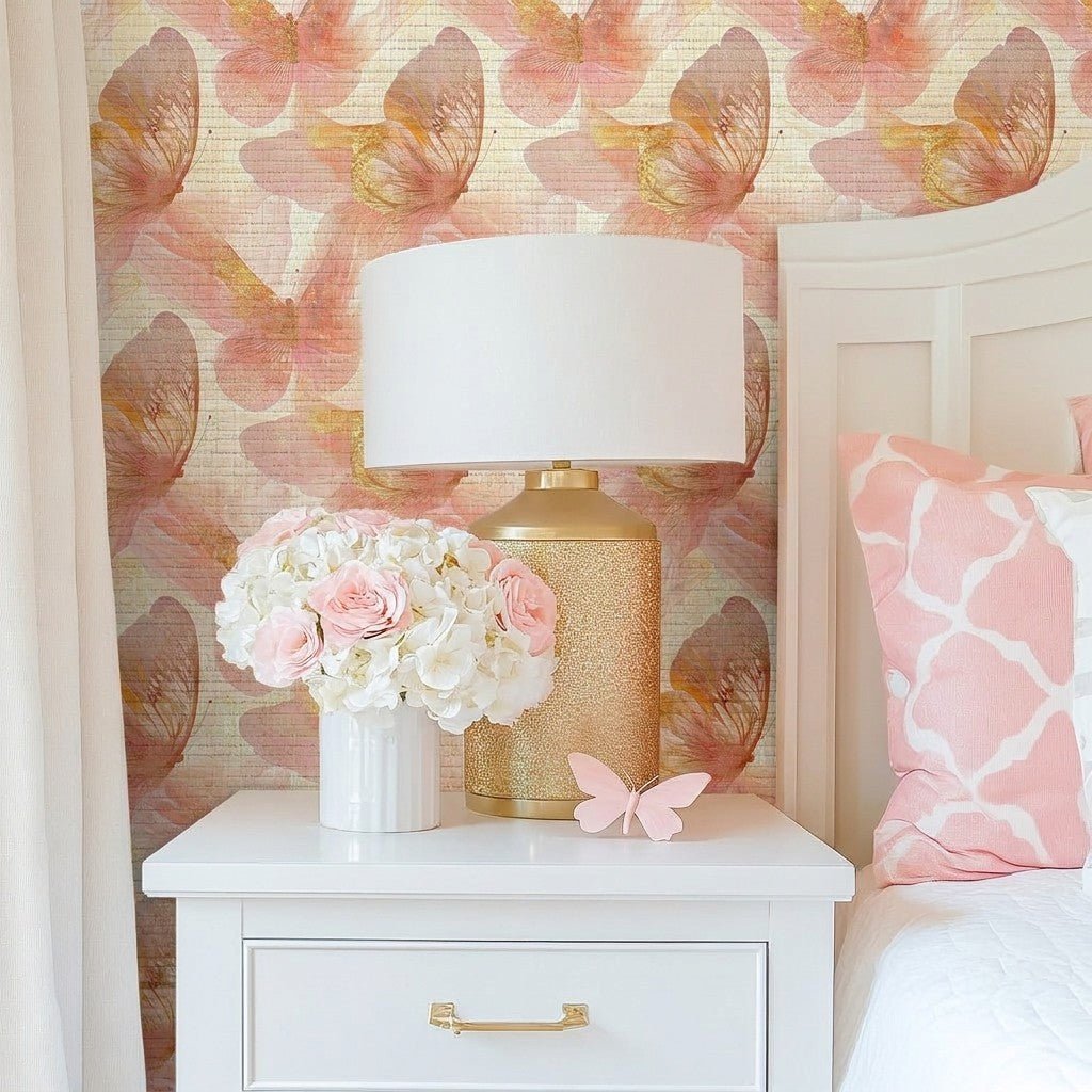 Lena Faux Grasscloth Wallpaper - Lemon Park