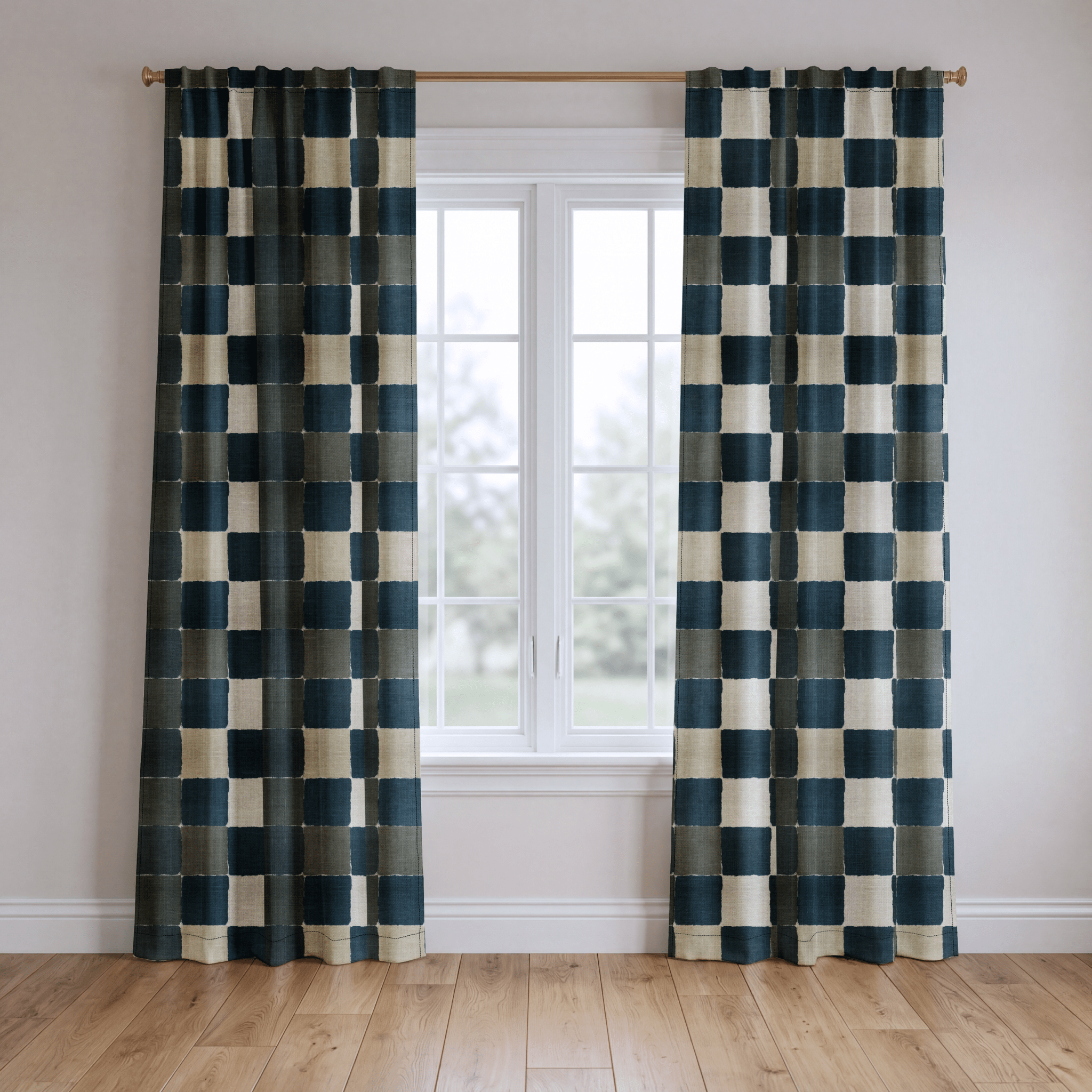Letterman Check - Drapery - Lemon Park