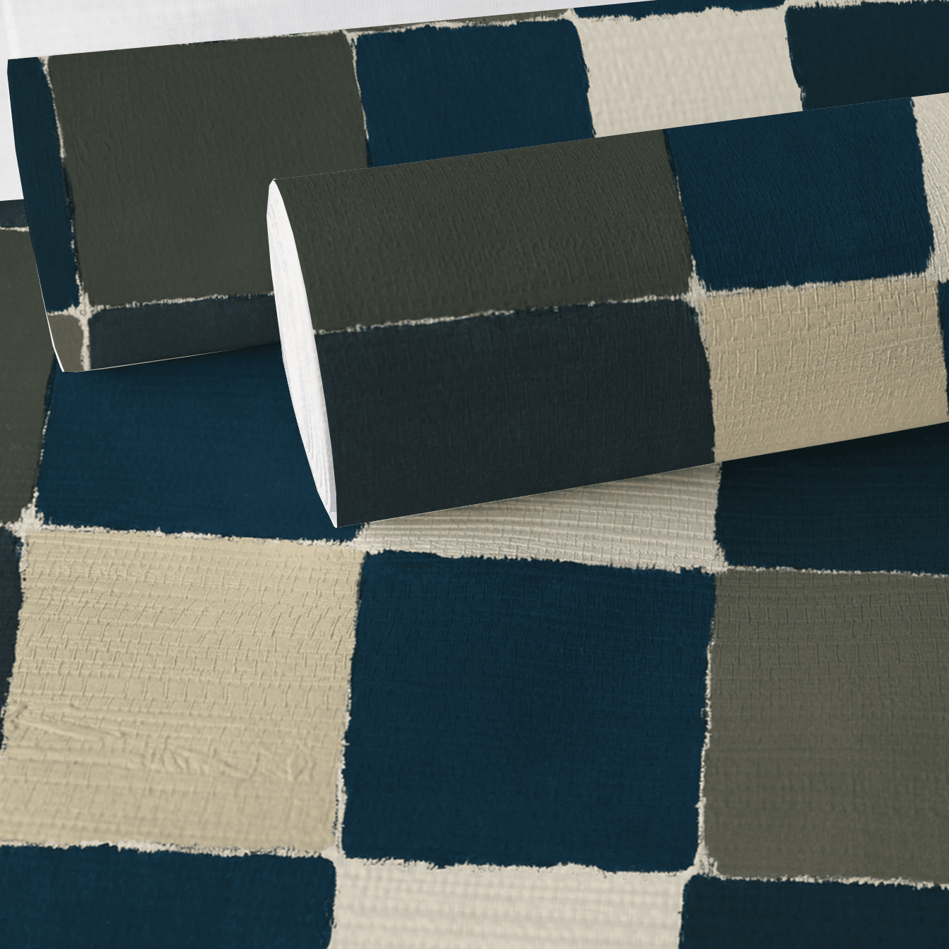 Letterman Check Faux Grasscloth Wallpaper - Lemon Park