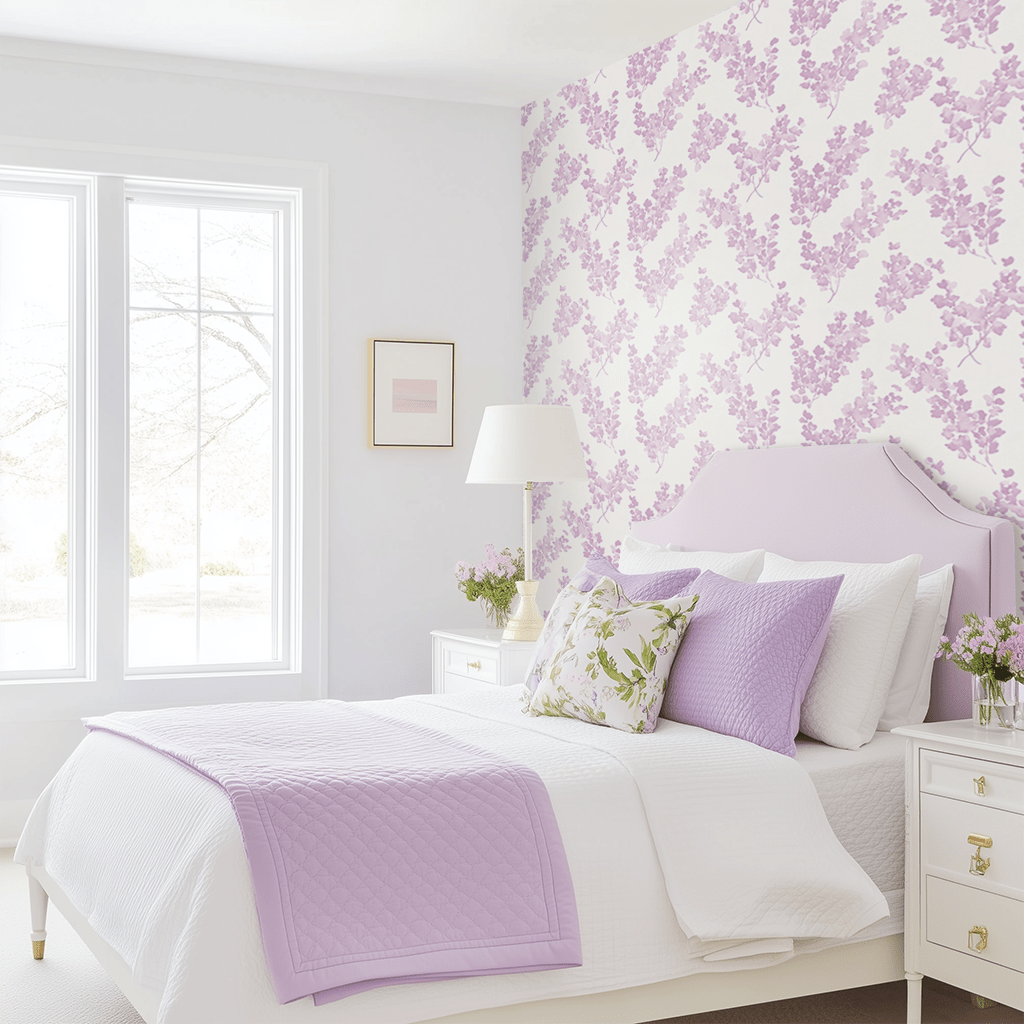 Lilac Stems Wallpaper - Lemon Park