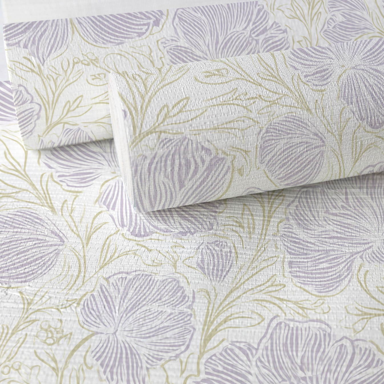 Lilac Veil Faux Grasscloth Wallpaper