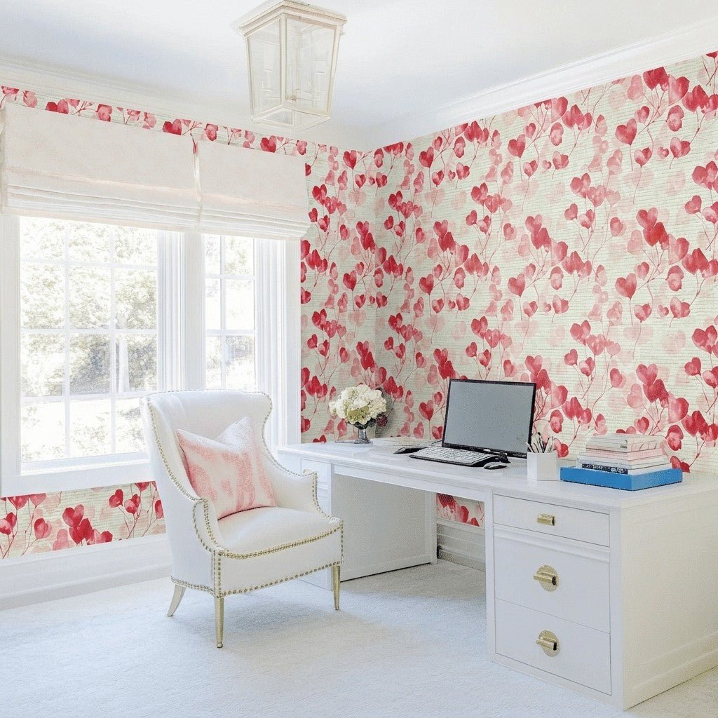 Lily's Love Notes Faux Grasscloth Wallpaper - Lemon Park