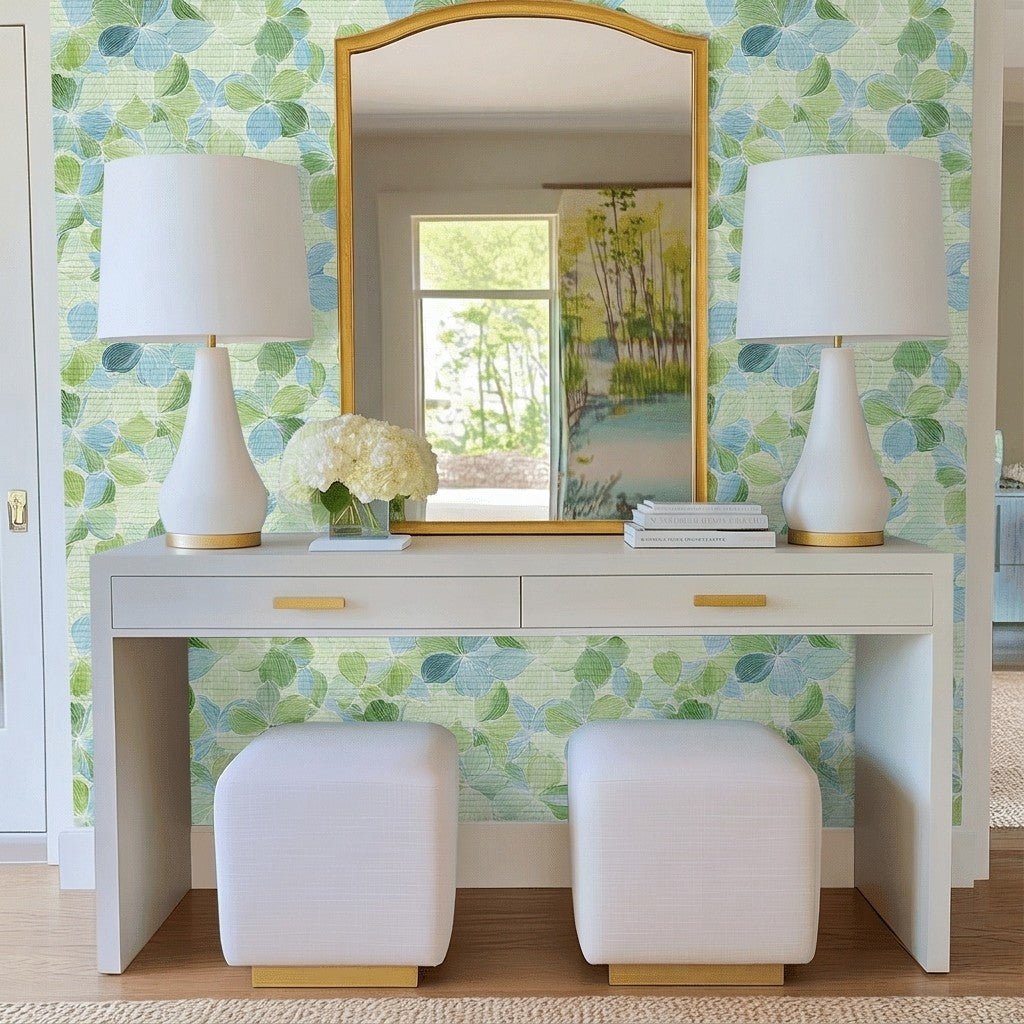 Lime Wedge Faux Grasscloth Wallpaper - Lemon Park
