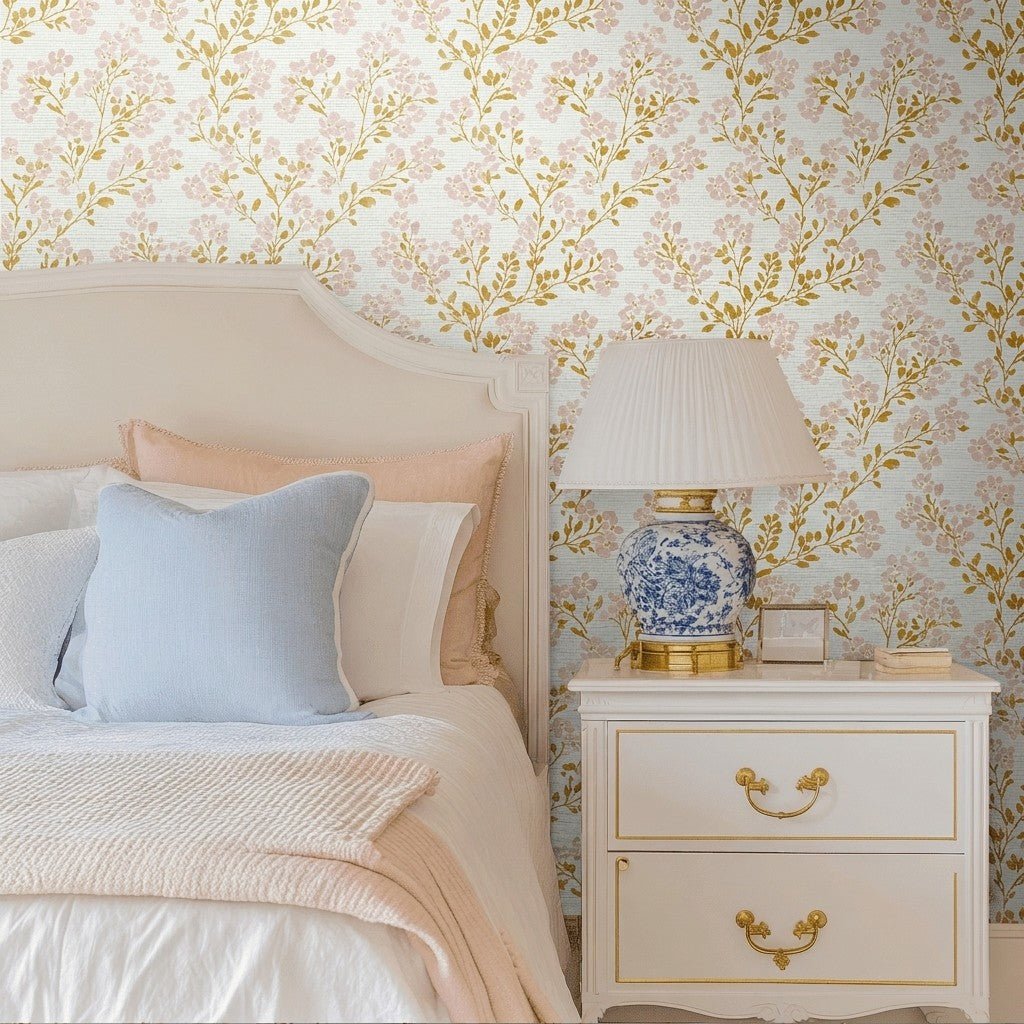 Linden Drive Faux Grasscloth Wallpaper - Lemon Park