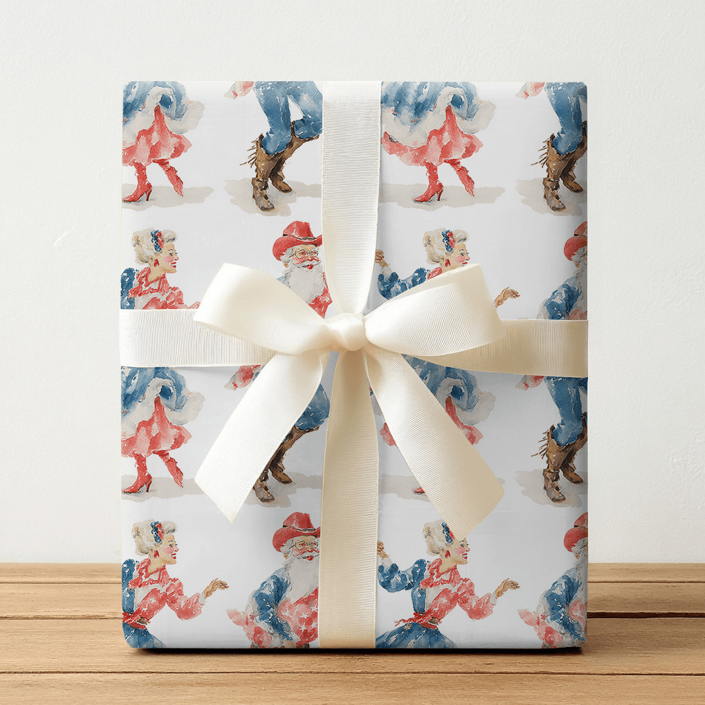 Line Dance with Santa - Wrapping Paper - Lemon Park