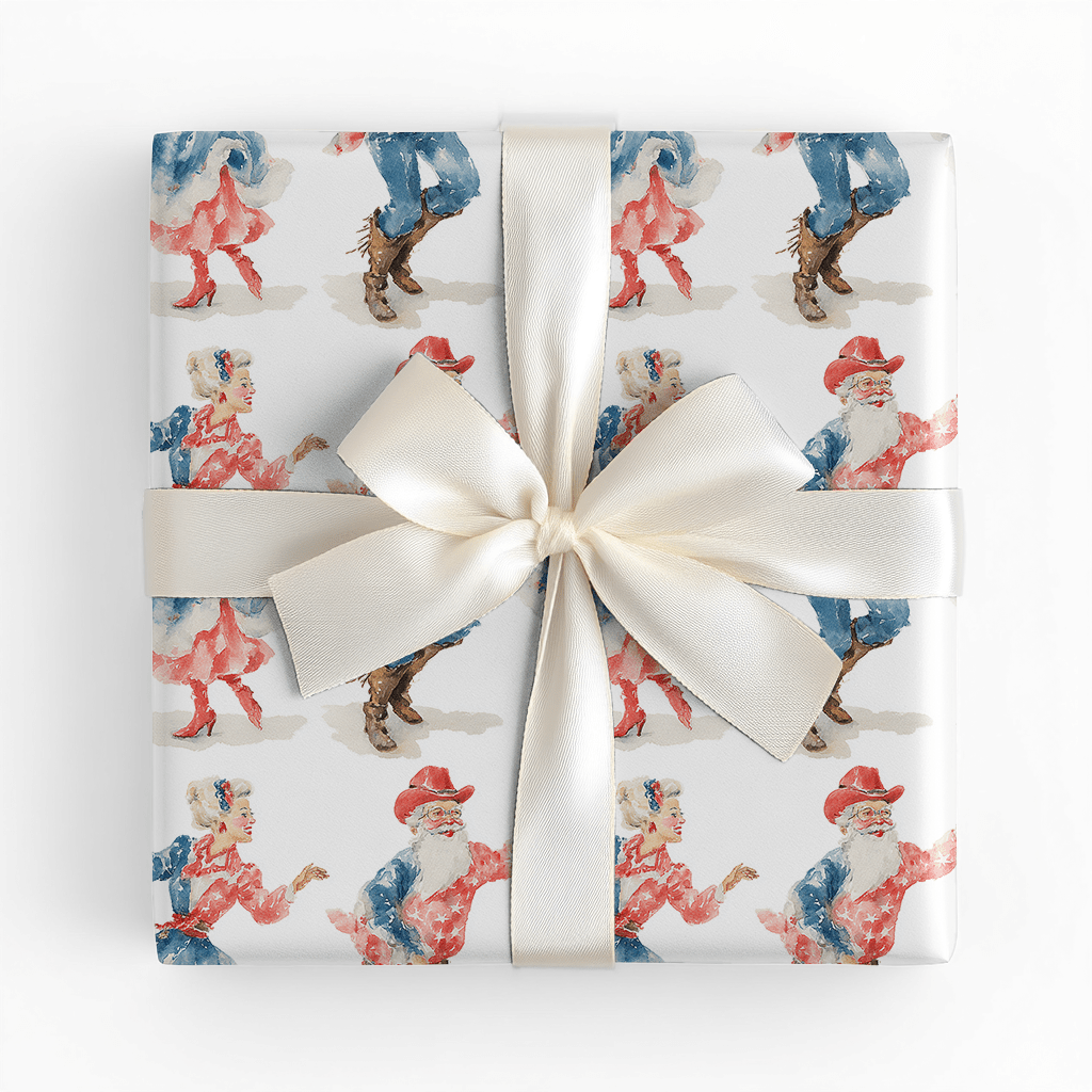 Line Dance with Santa - Wrapping Paper - Lemon Park