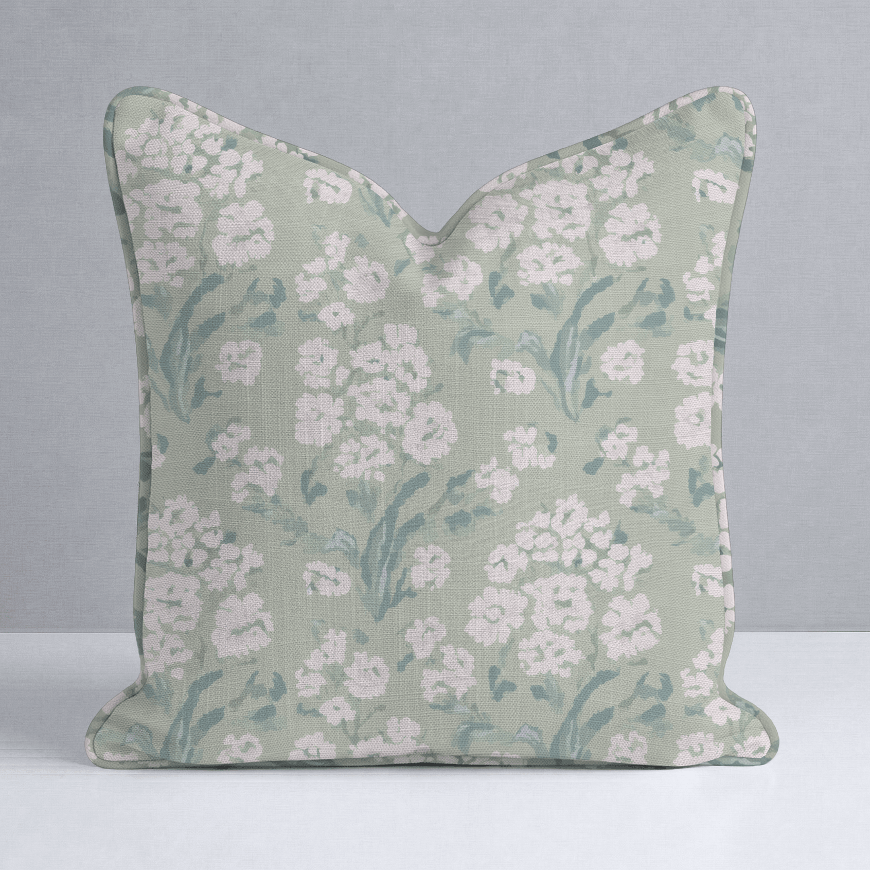 Linen Bloom Throw Pillow - Lemon Park
