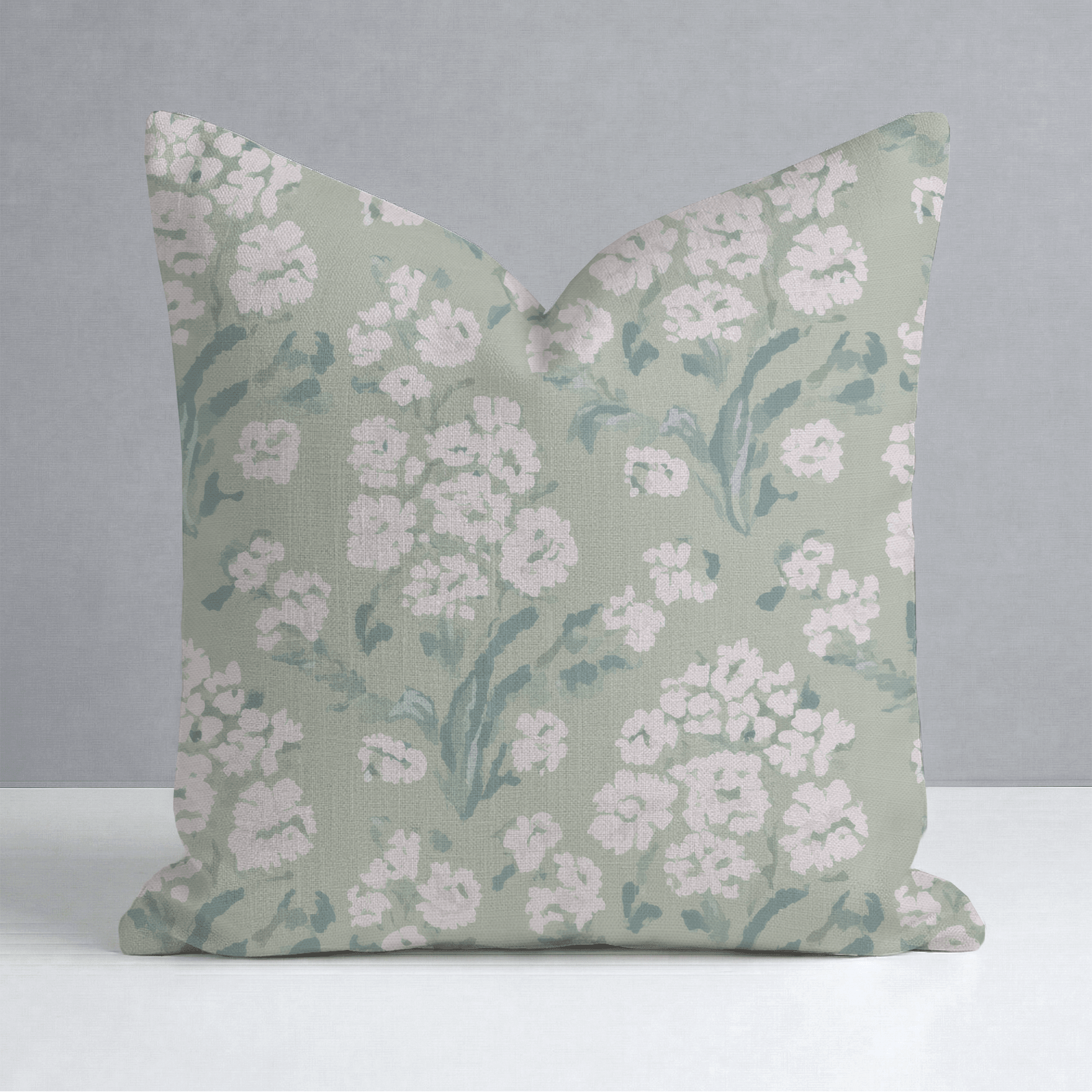 Linen Bloom Throw Pillow - Lemon Park