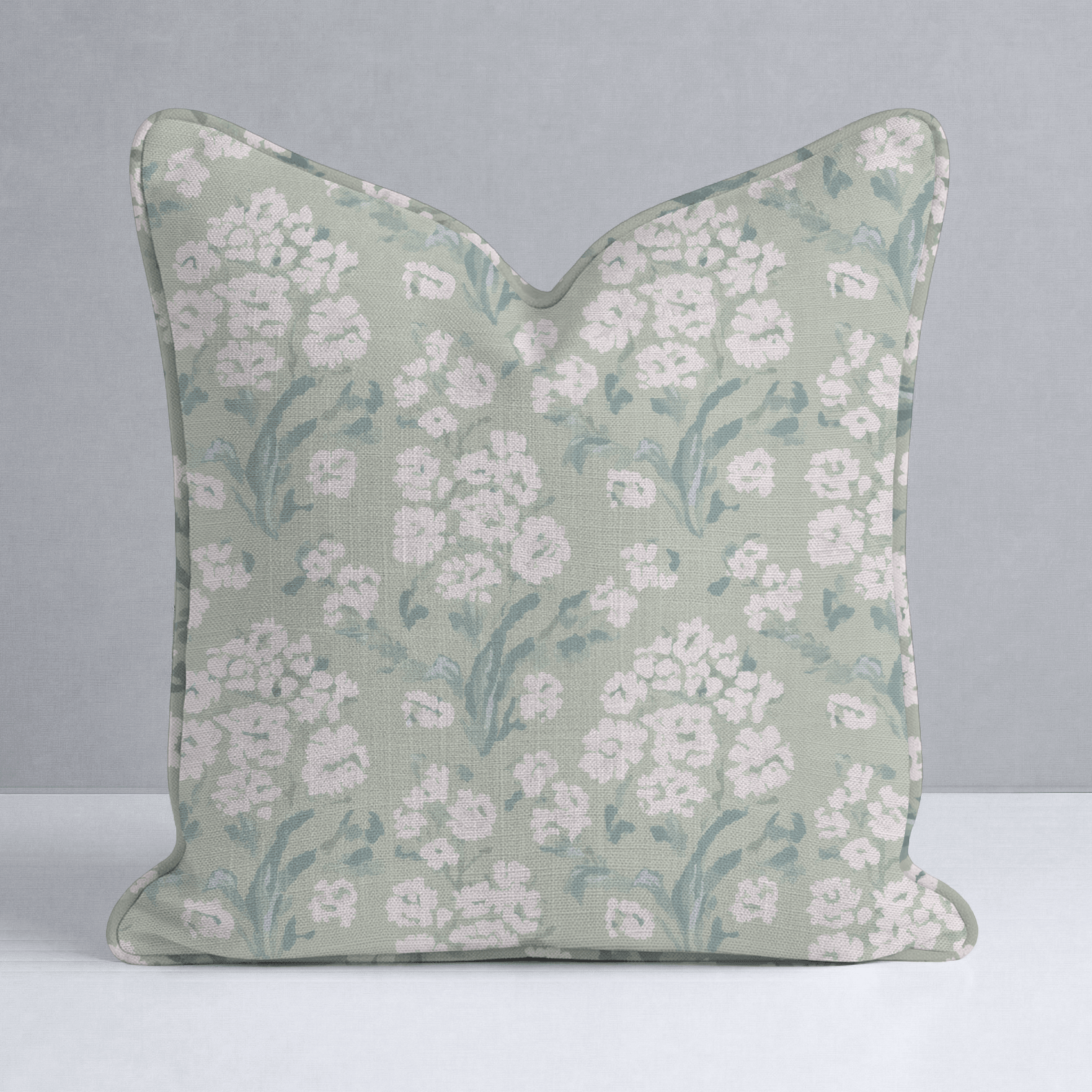 Linen Bloom Throw Pillow - Lemon Park