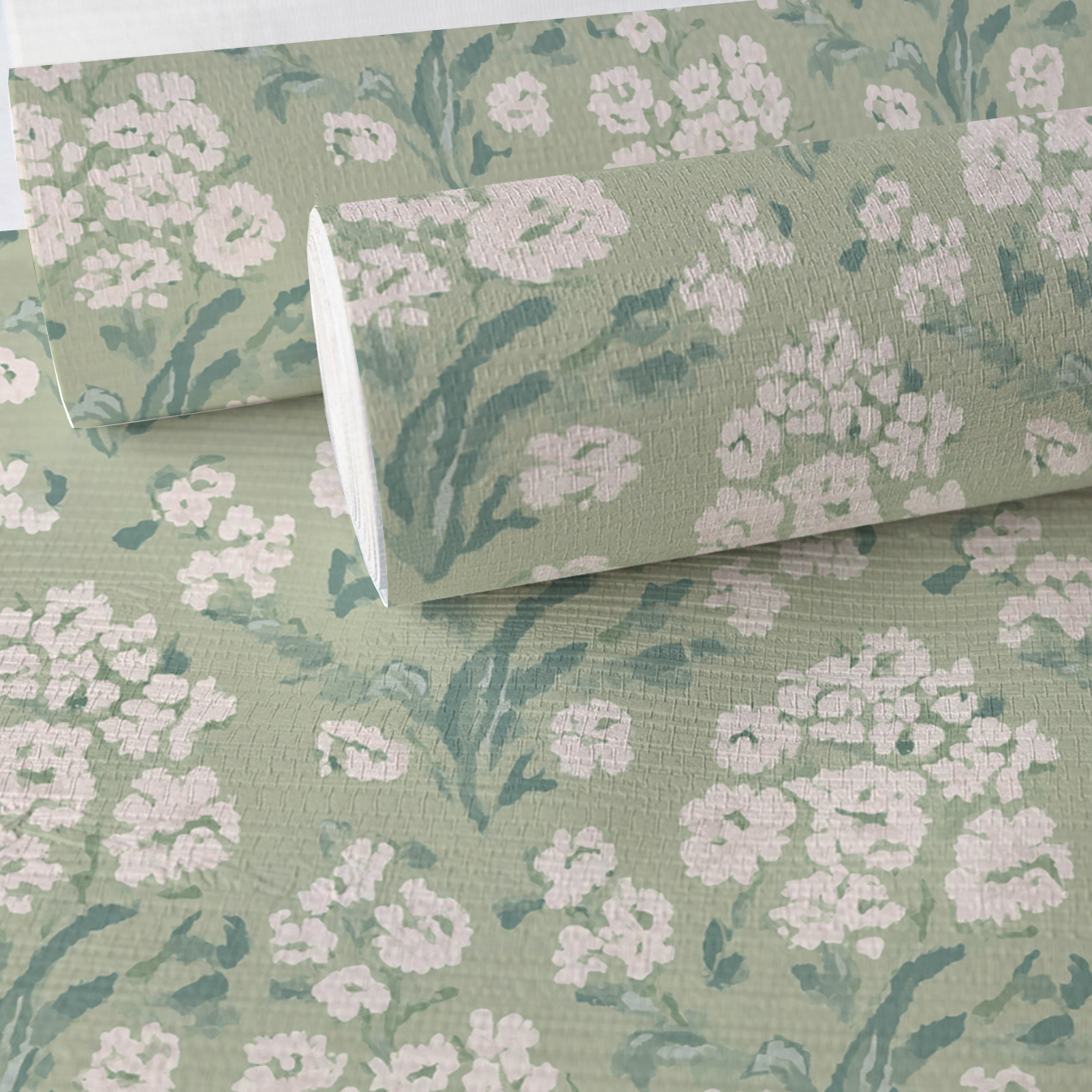 Linen Bloom Faux Grasscloth Wallpaper