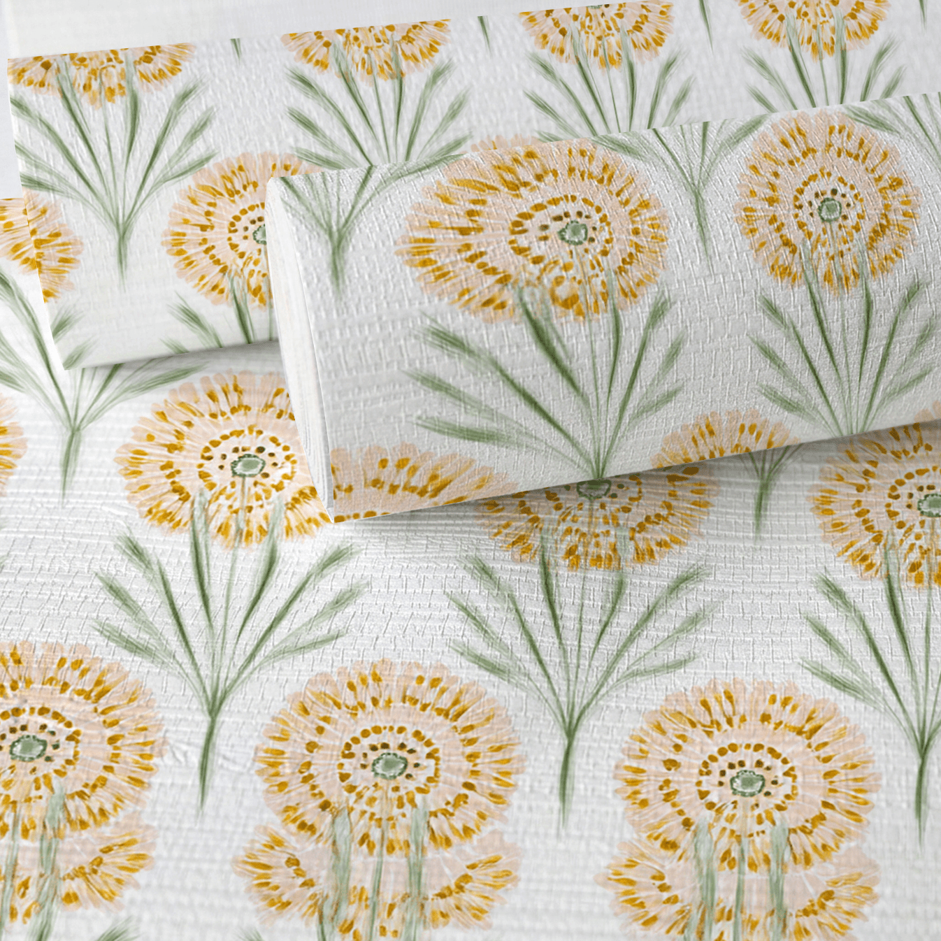 Linen Gold Faux Grasscloth Wallpaper - Lemon Park