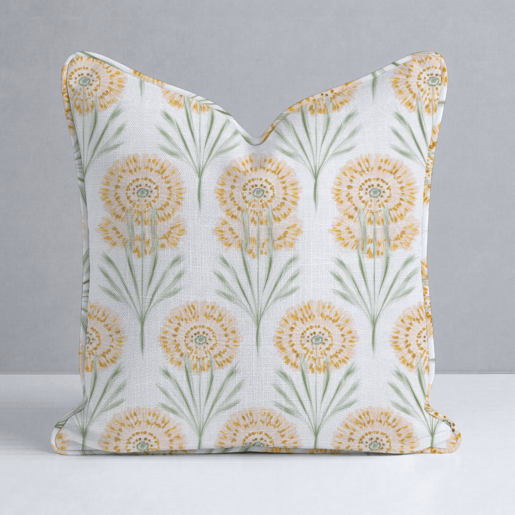 Linen Gold Throw Pillow - Lemon Park