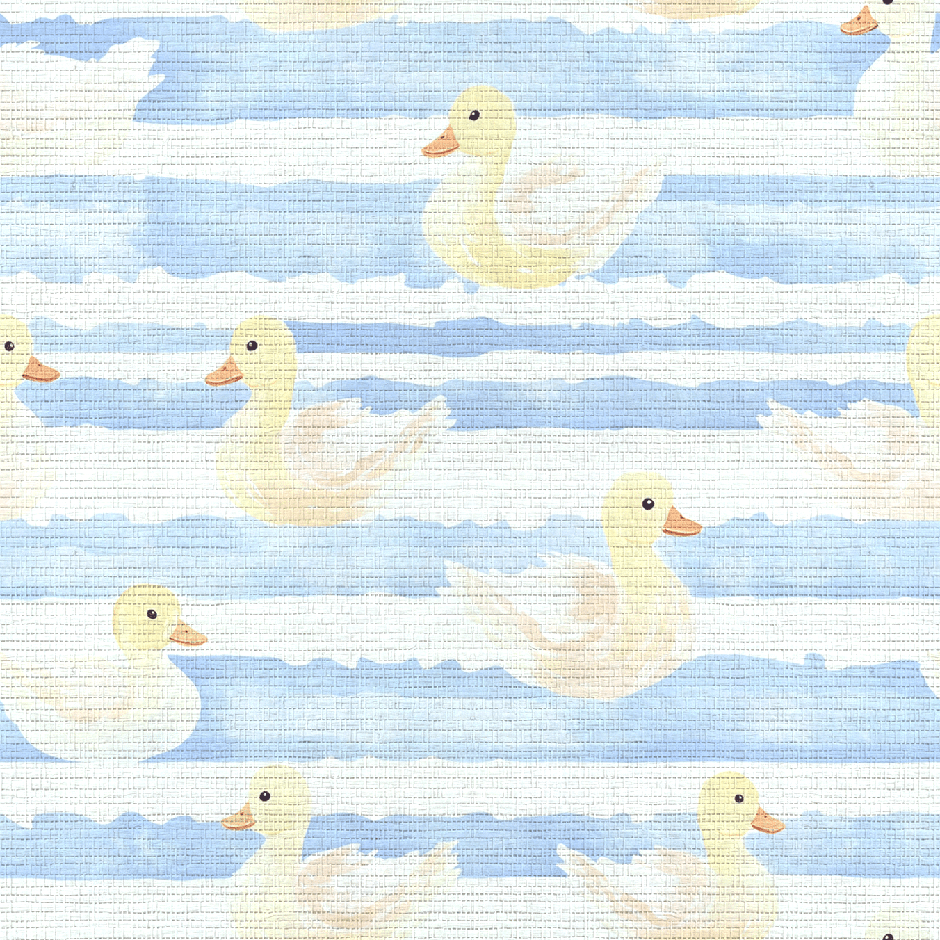 Little Ducklings Faux Grasscloth Wallpaper - Lemon Park