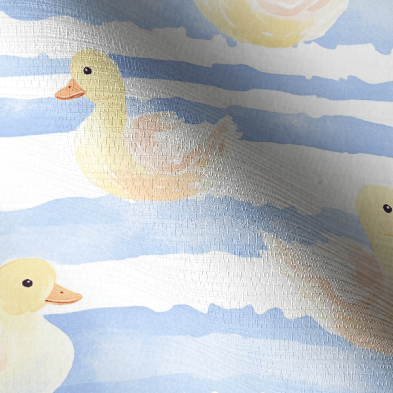 Little Ducklings Faux Grasscloth Wallpaper