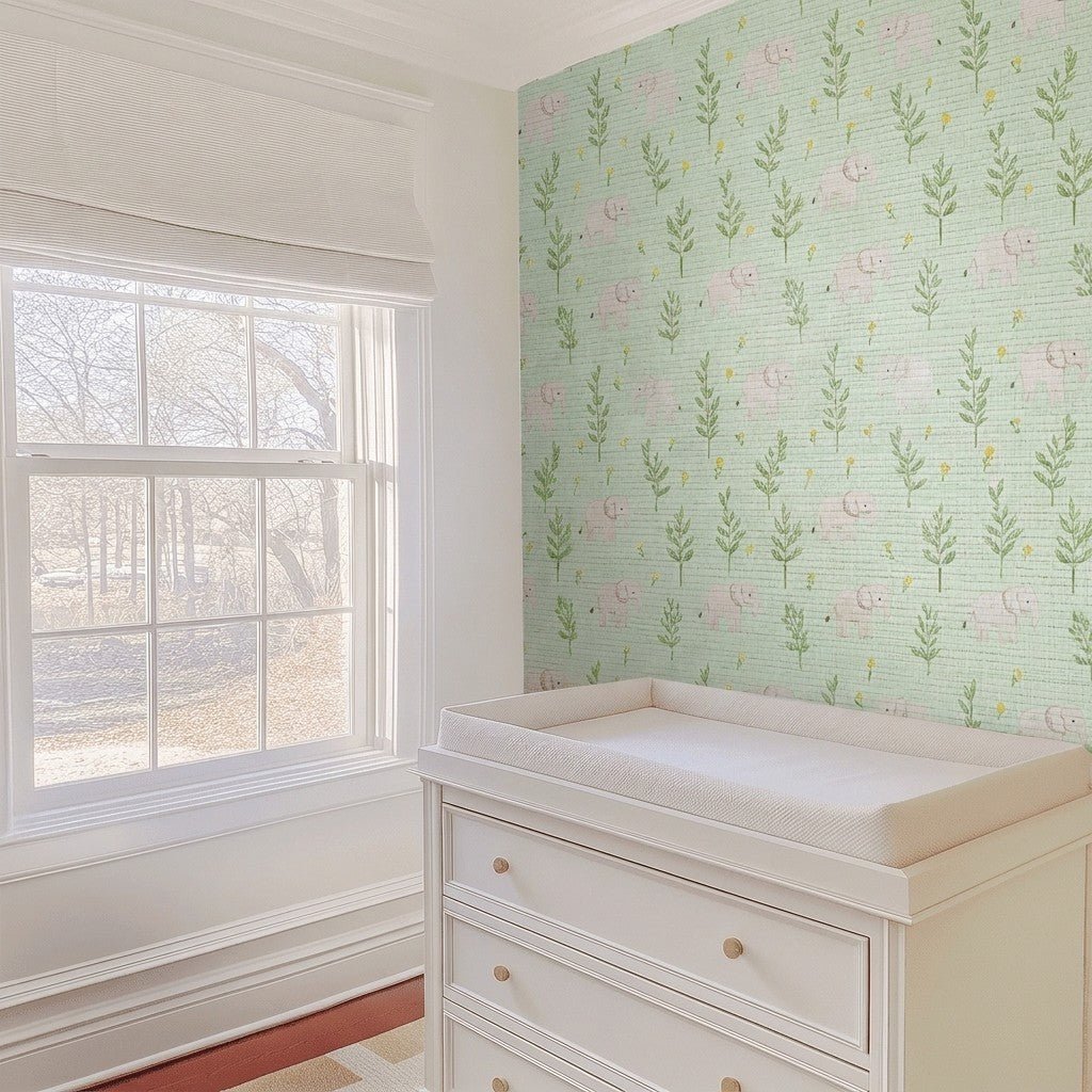 Little Giants Faux Grasscloth Wallpaper - Lemon Park