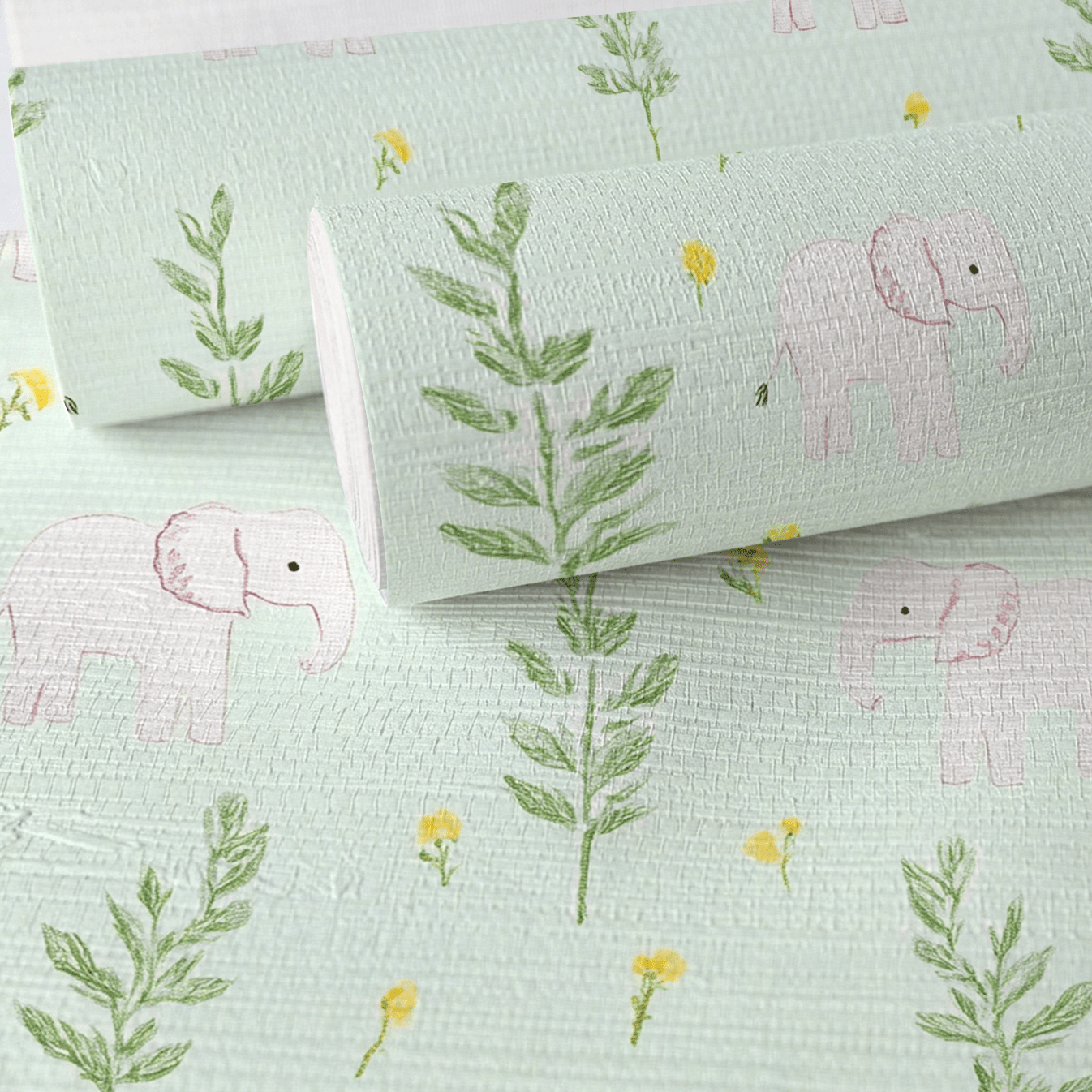 Little Giants Faux Grasscloth Wallpaper - Lemon Park