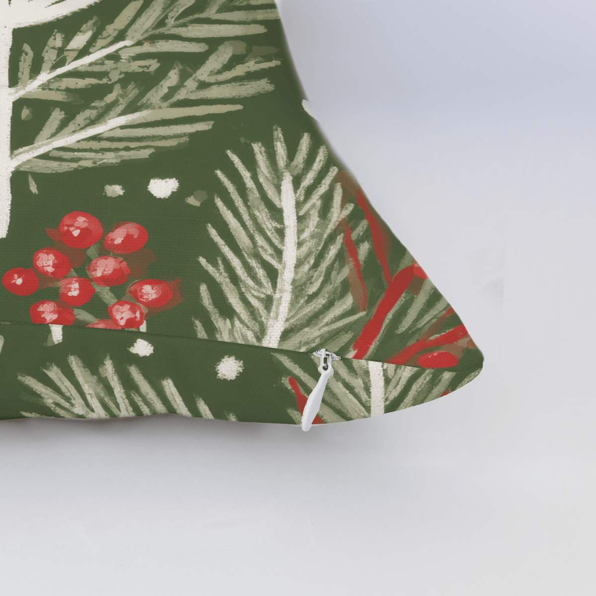 Little Red Bird Boughs Throw Pillow - Lemon Park
