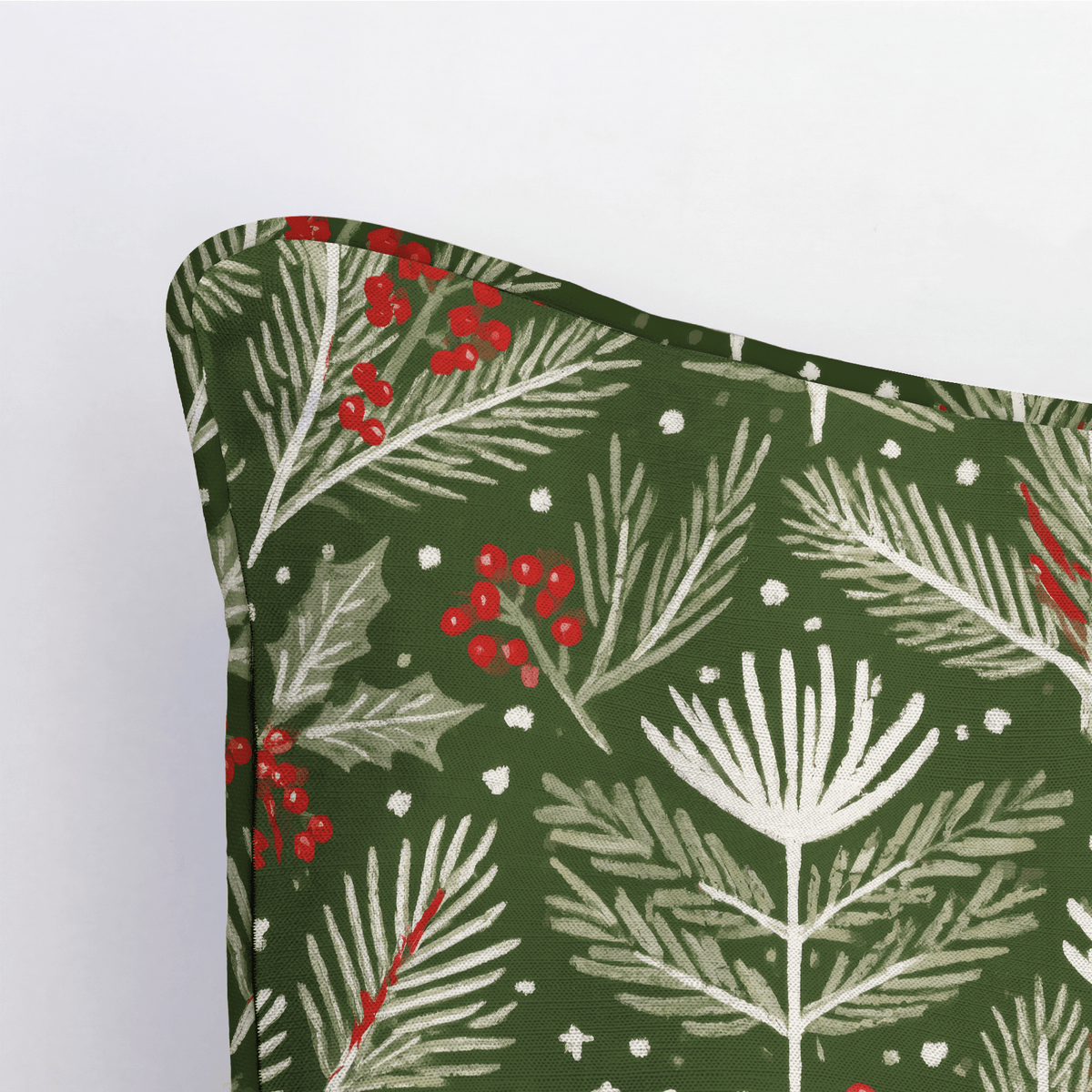Little Red Bird Boughs Throw Pillow - Lemon Park