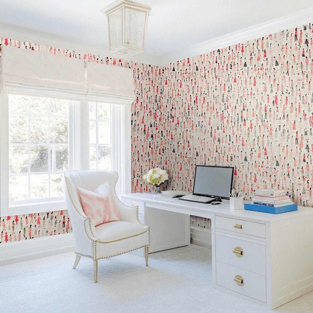 Little Women Faux Grasscloth Wallpaper - Lemon Park
