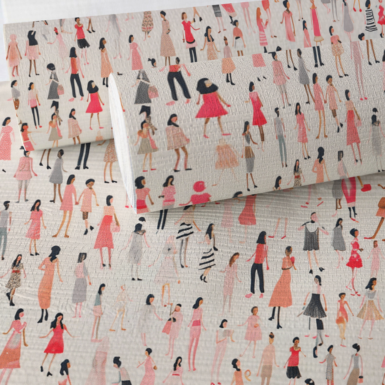 Little Women Faux Grasscloth Wallpaper