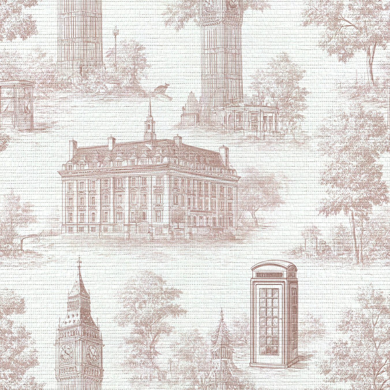 London Sketchbook Faux Grasscloth Wallpaper