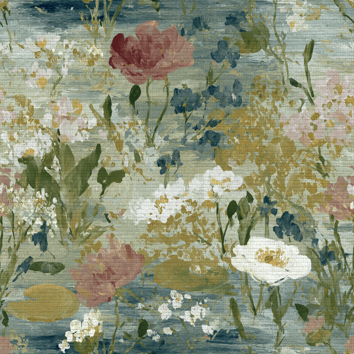 Loose Stems Faux Grasscloth Wallpaper - Lemon Park