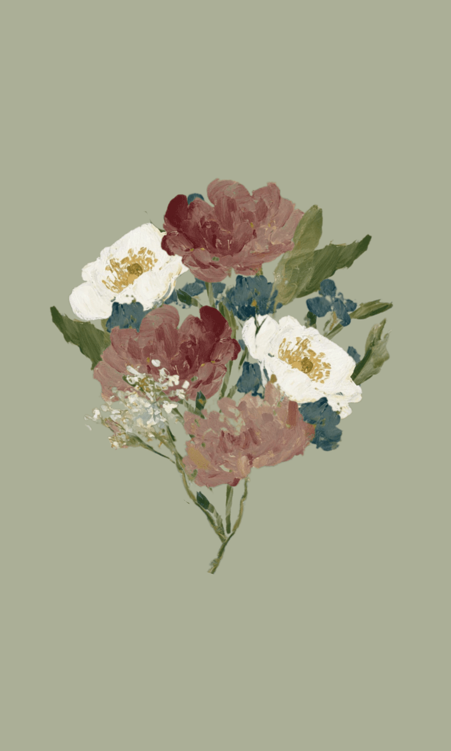 Loose Stems Floral Motif - Tapestry - Lemon Park