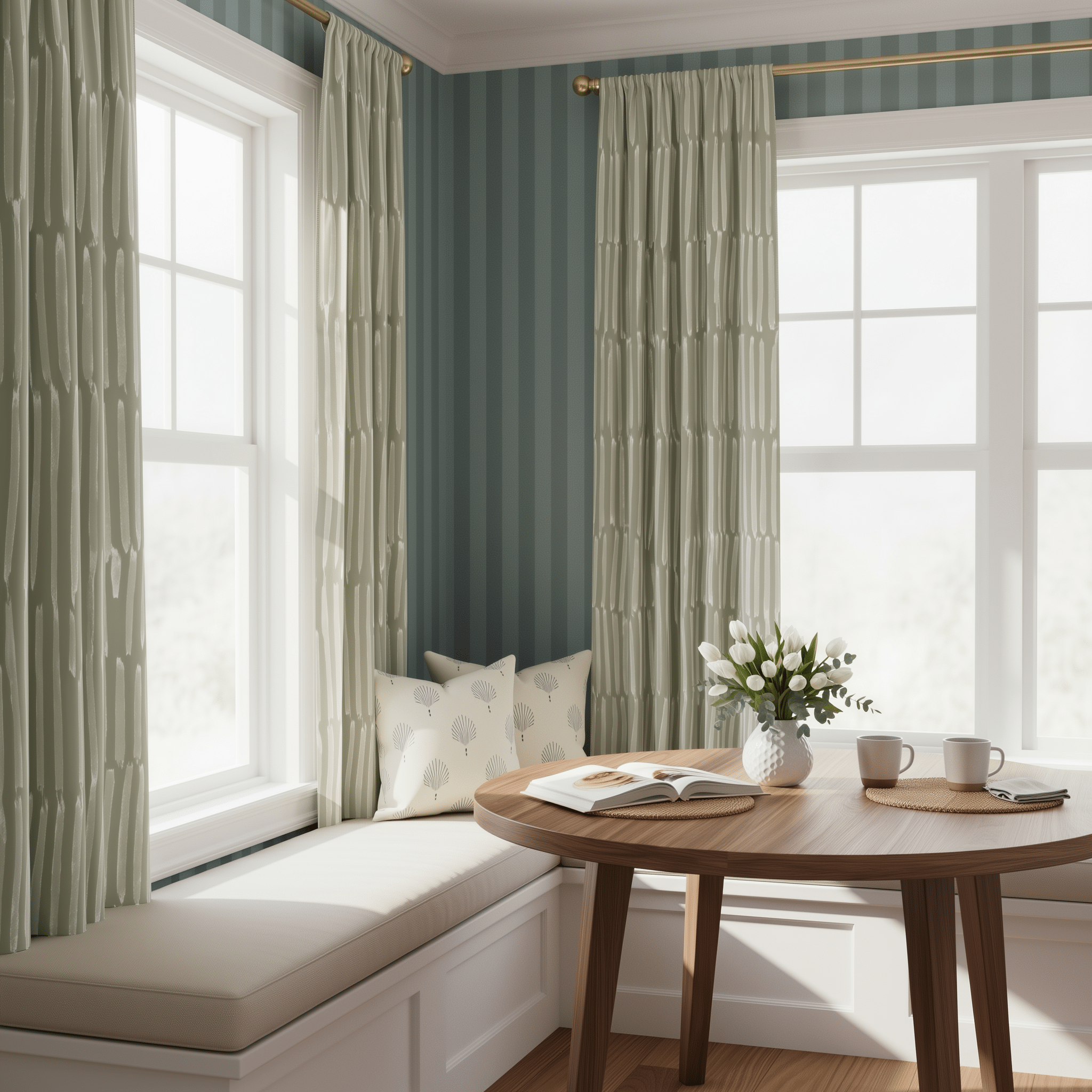 Loose Stems Juniper Stripe Wallpaper - Lemon Park
