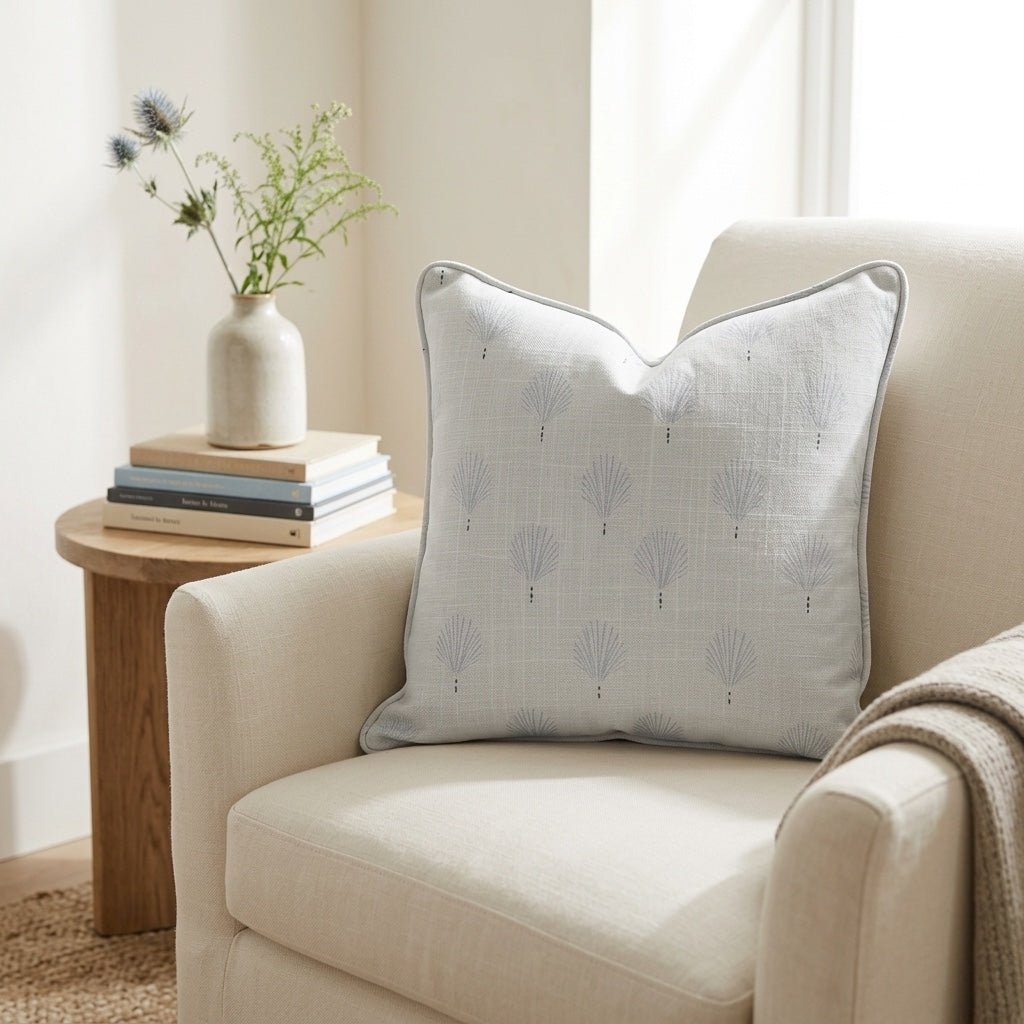 Loose Stems Lichen Block Print Throw Pillow - Lemon Park